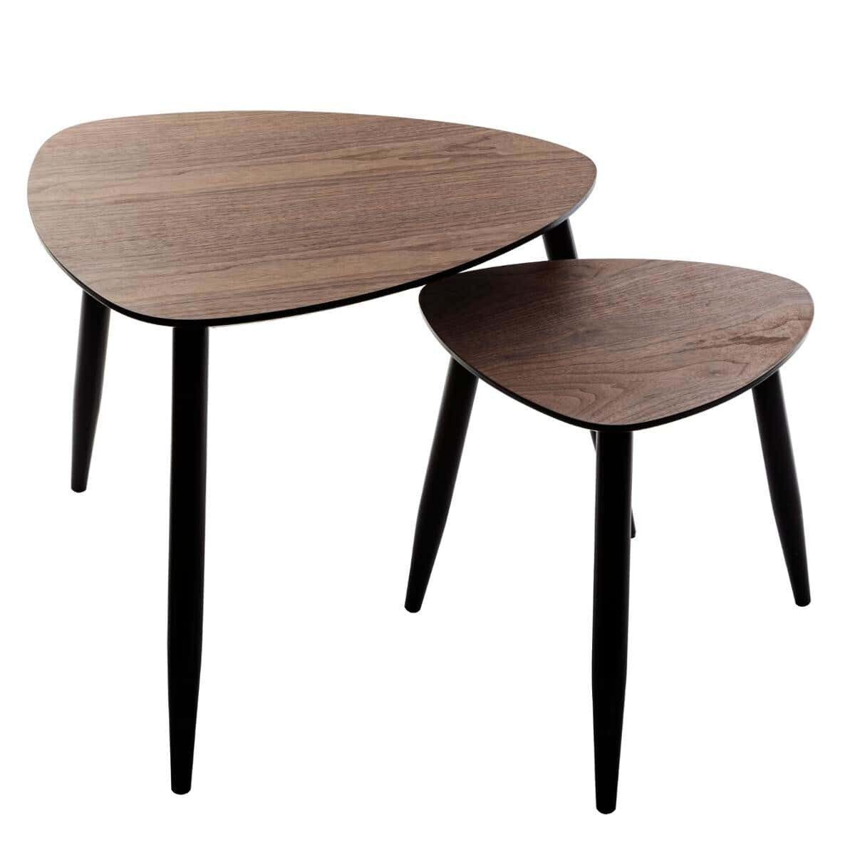 Atmosphera Créateur d'intérieur Beistelltisch Set von 2 MILEO Couchtischen, dreieckige Form