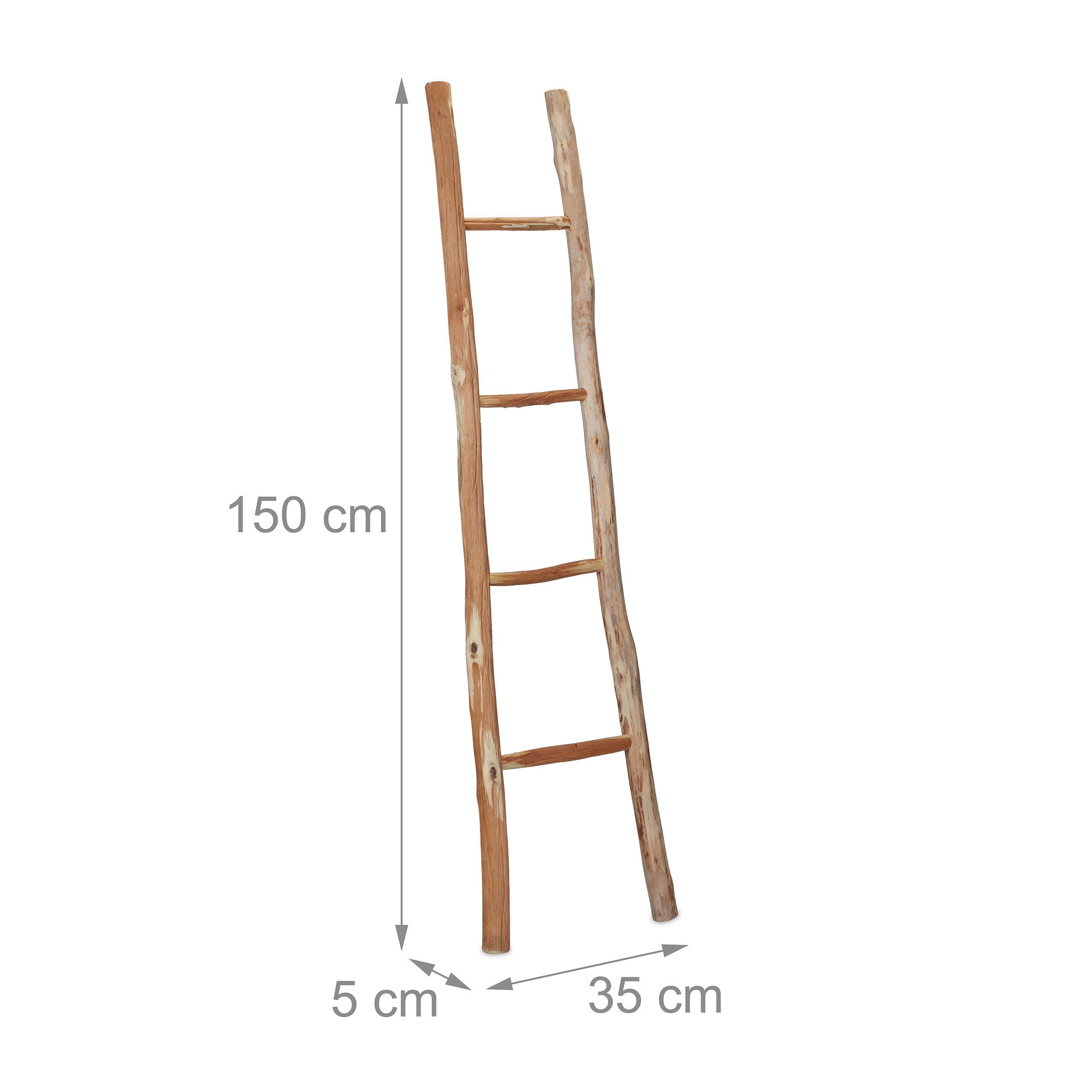 relaxdays Dekoleiter Kastanienholz XXL