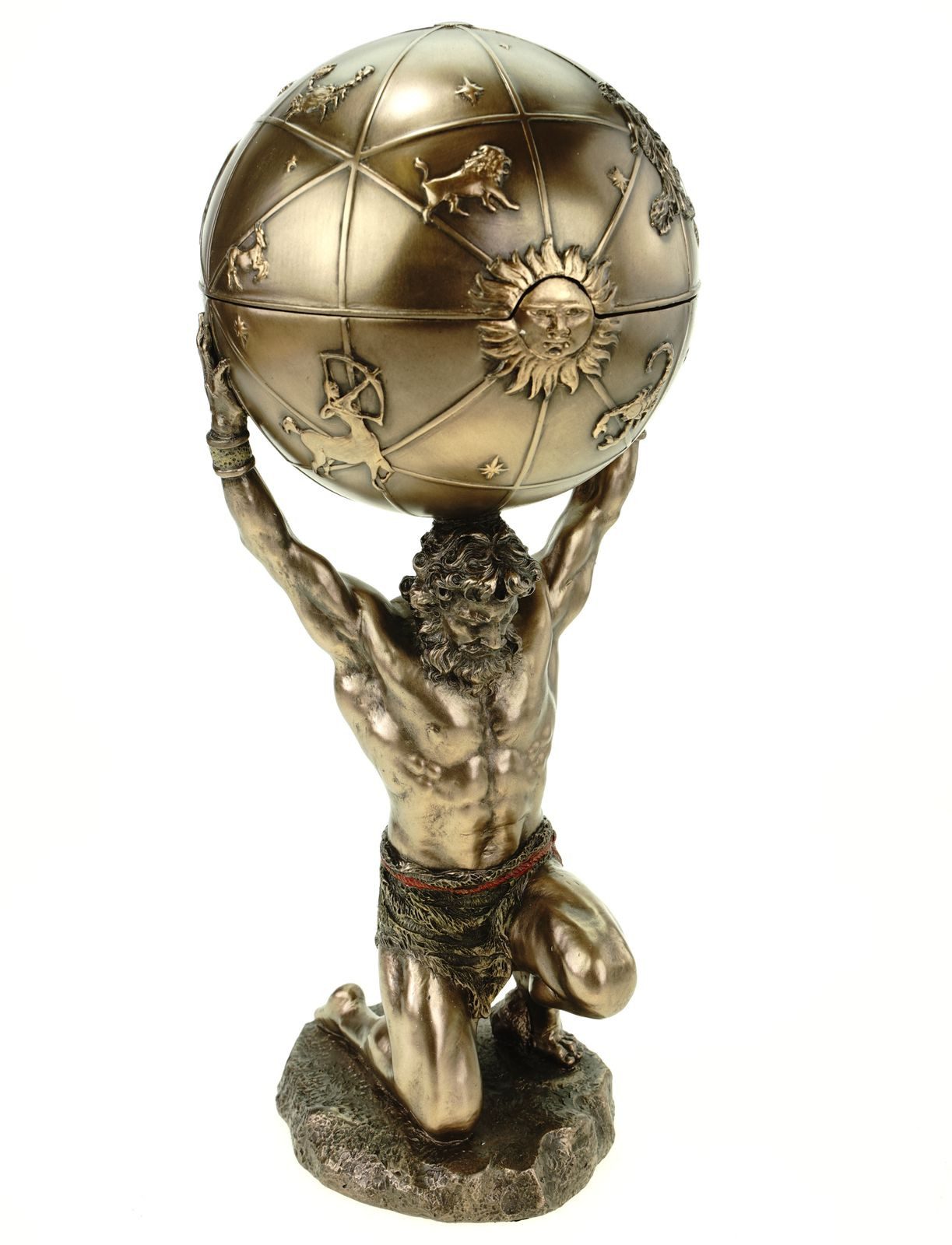 Vogler Dekofigur Atlas trägt die Welt auf s.Schultern bronziert Figur Skulptur Titan