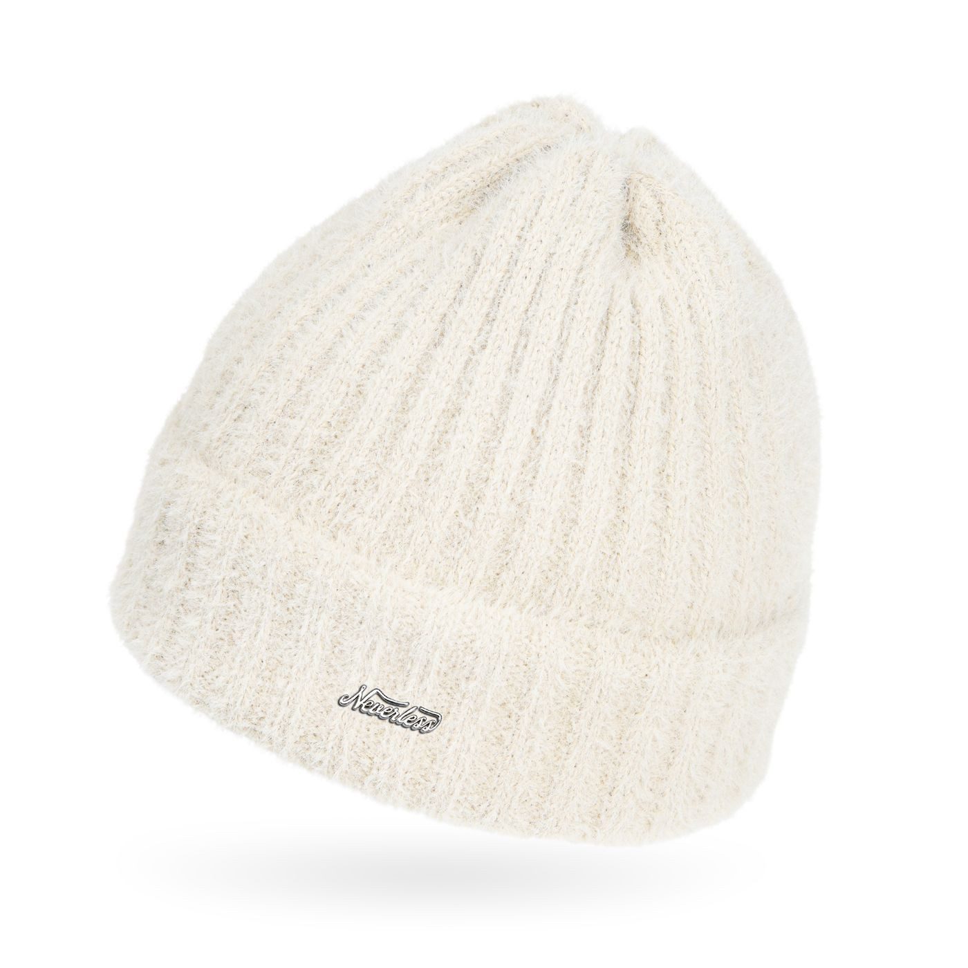 Neverless Strickmütze Damen Mütze Herbst Strick-Beanie ungefüttert mit Umschlag einfarbig