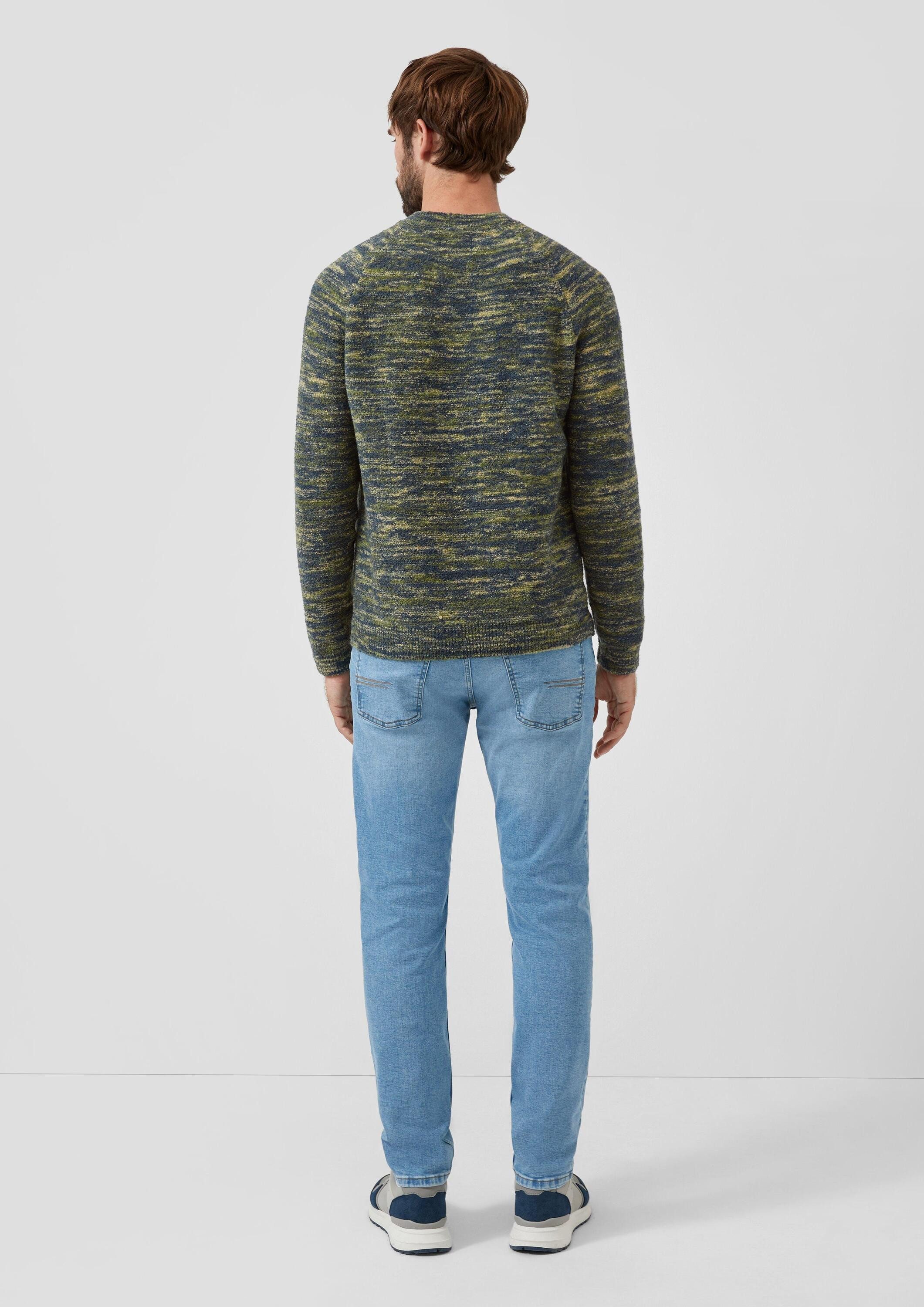 s.Oliver Longpullover Strickpullover Pullover aus Wollmix in Bouclé-Optik