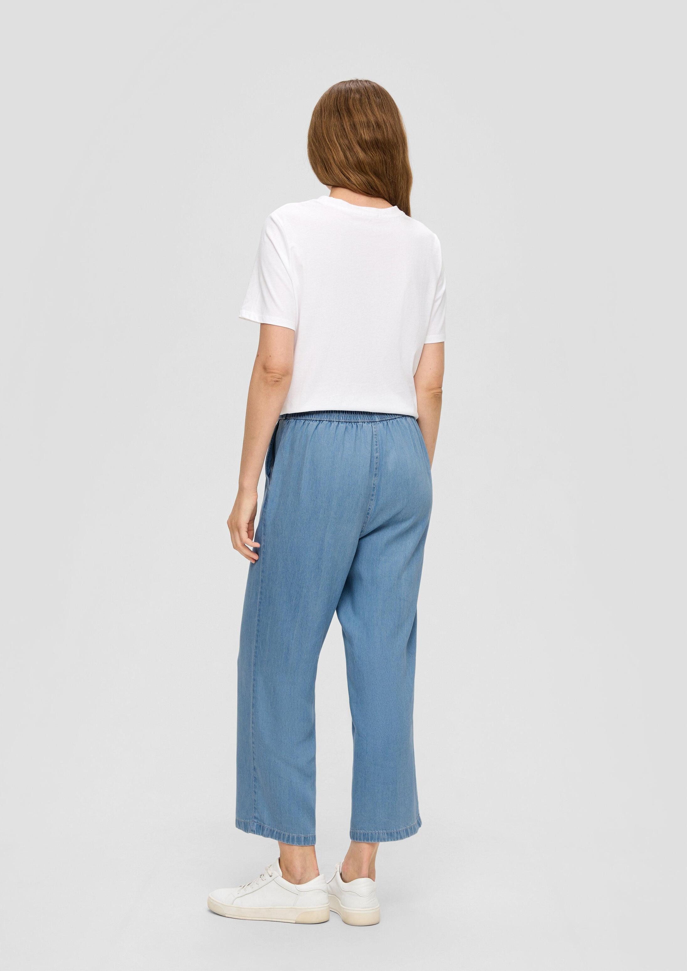 s.Oliver Weite Jeans Hose Culotte-Jeans aus Lyocell / High Rise / Wide Leg / Bindegürtel