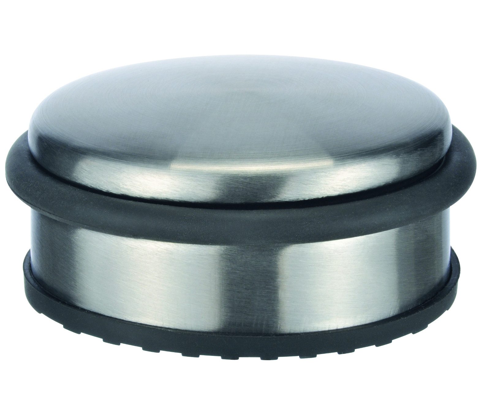 Haushalt International Bodentürstopper Türstopper Edelstahl 1,1kg 3 Tlg. Set (Set, 3 St., Packung), je 1,1kg, 10x4,5cm, gummiert, Silber