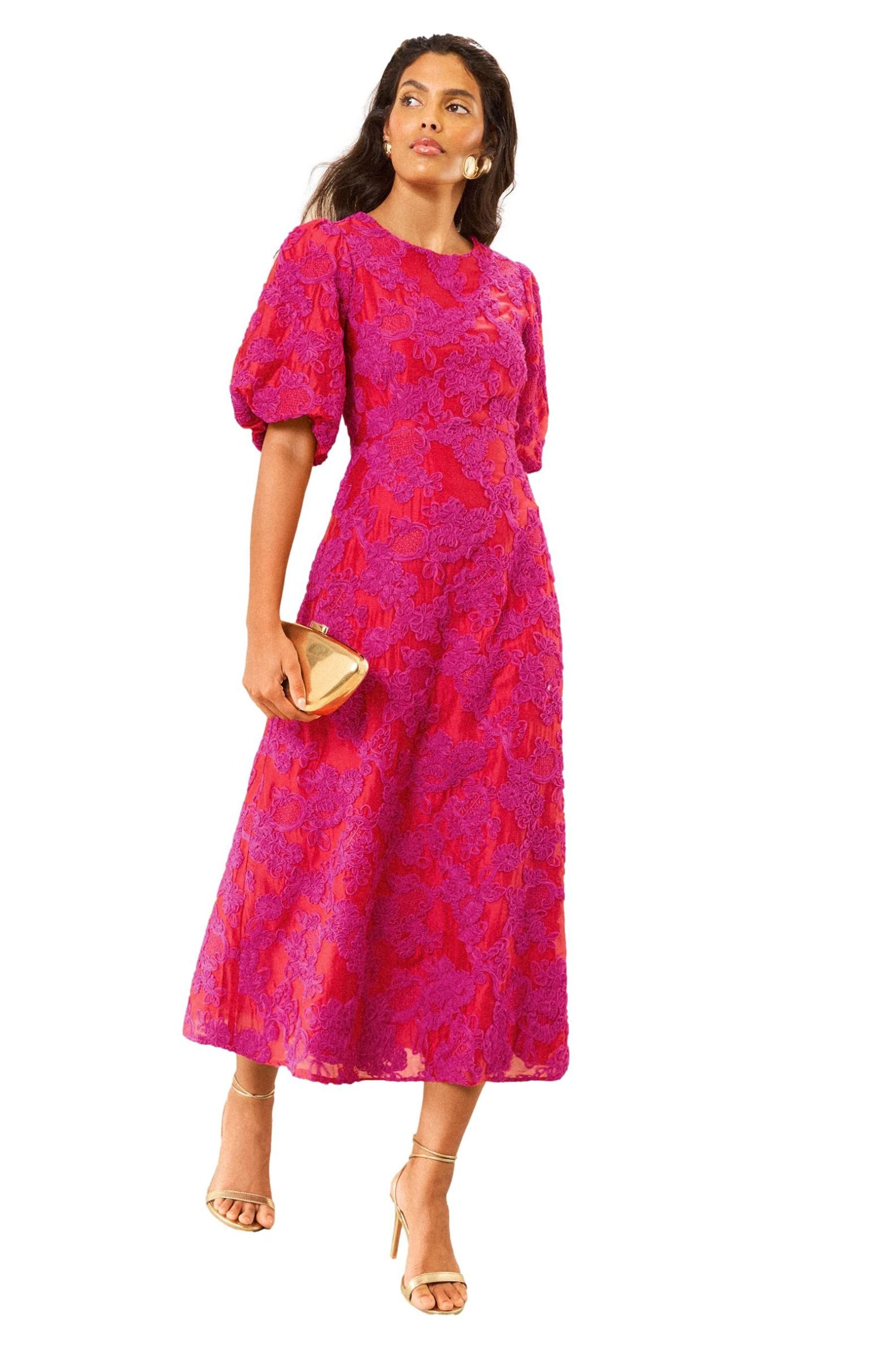 Love & Roses Midikleid Love & Roses Strukturiertes Midikleid, Regular (1-tlg)