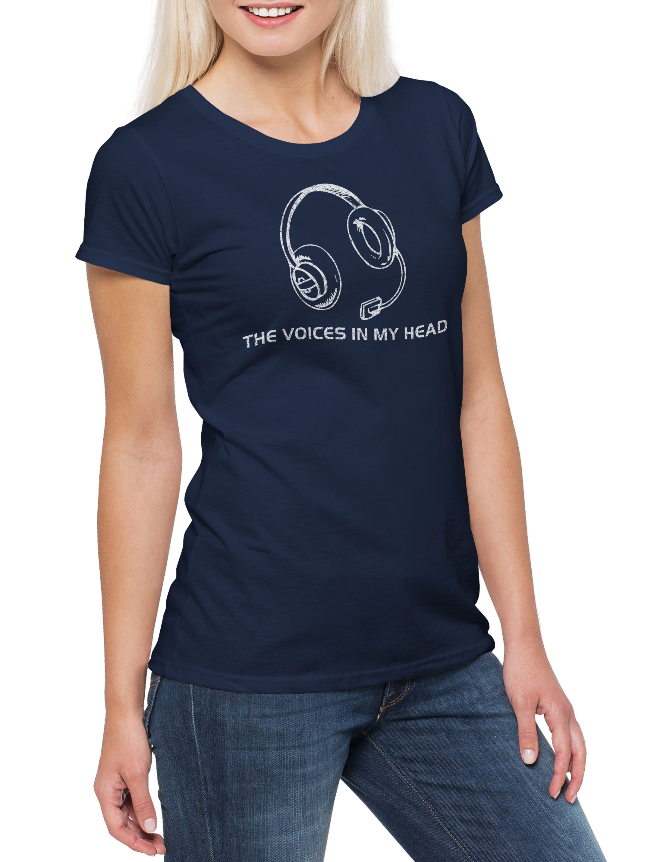 Print-Shirt The Voices In My Head Damen T-Shirt Music DJ MC Punk Musik Rock