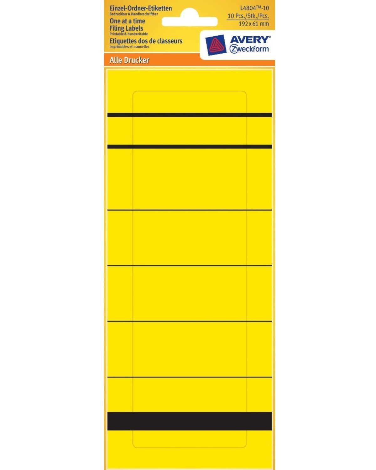 Avery Zweckform Ярлики 10x Папки з файлами-Etiketten A4 Breit Kurz Gelb, A4 Папки з файламиrücken Rückenschilder Папки з файлами-Aufkleber