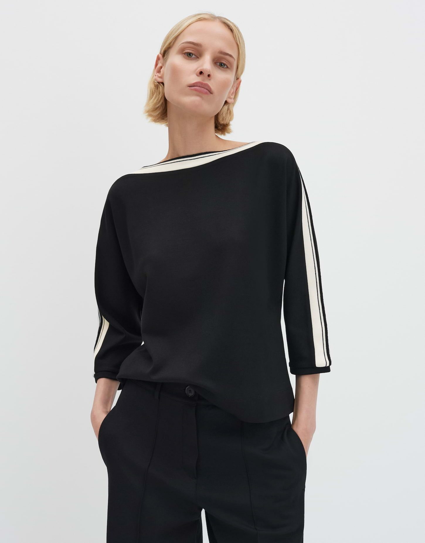 3/4-Arm-Shirt KELVA DETAIL U-Boot Shirt mit sportiven Einsatz