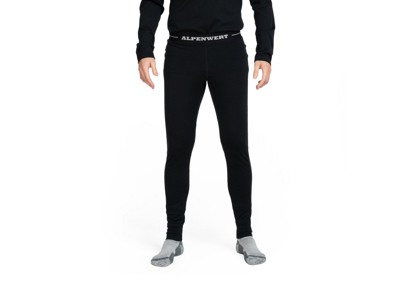 Alpenwert Lange Unterhose Herren aus 100% Merinowolle – atmungsaktiv, weich & wärmend (Packung) Antibakteriell, Anti-Schweiß-Geruch, Isolierend