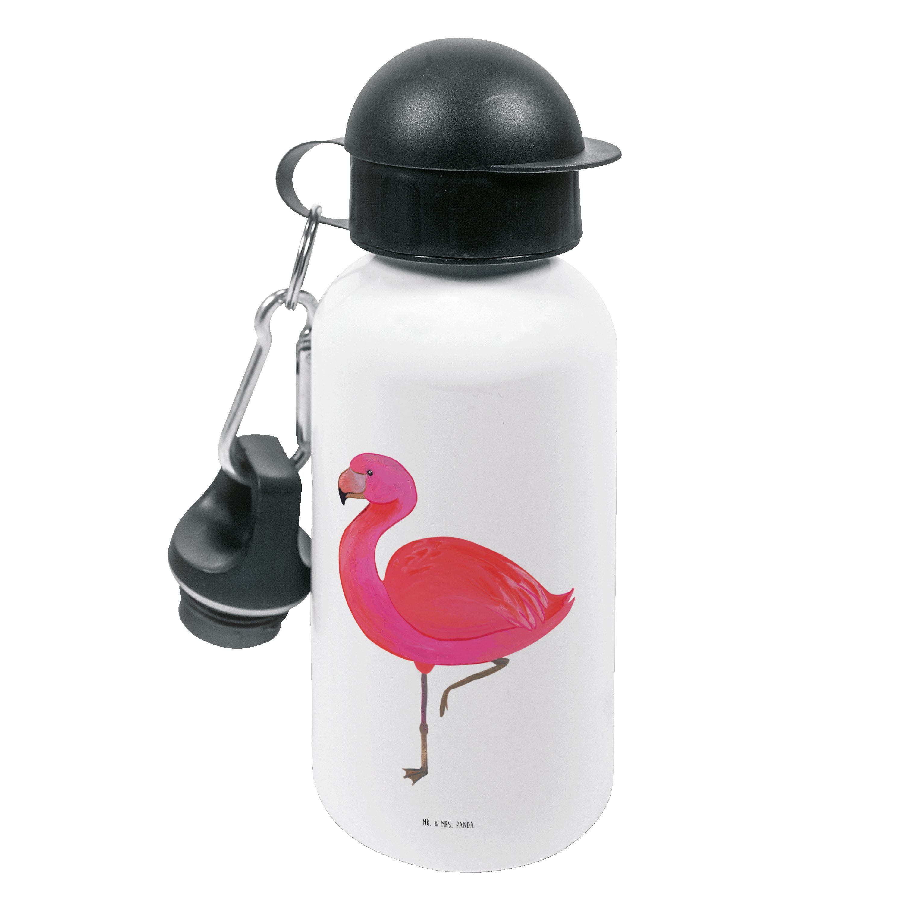 - - Geschenk, Panda Mrs. glücklich, Weiß Trinkflasche Kindergarten prächtig, Mr. & Flamingo classic