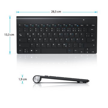 Aplic Wireless-Tastatur (kabelloses Slim Keyboard 2,4GHz, Windows Tastaturlayout, QWERTZ Layout)