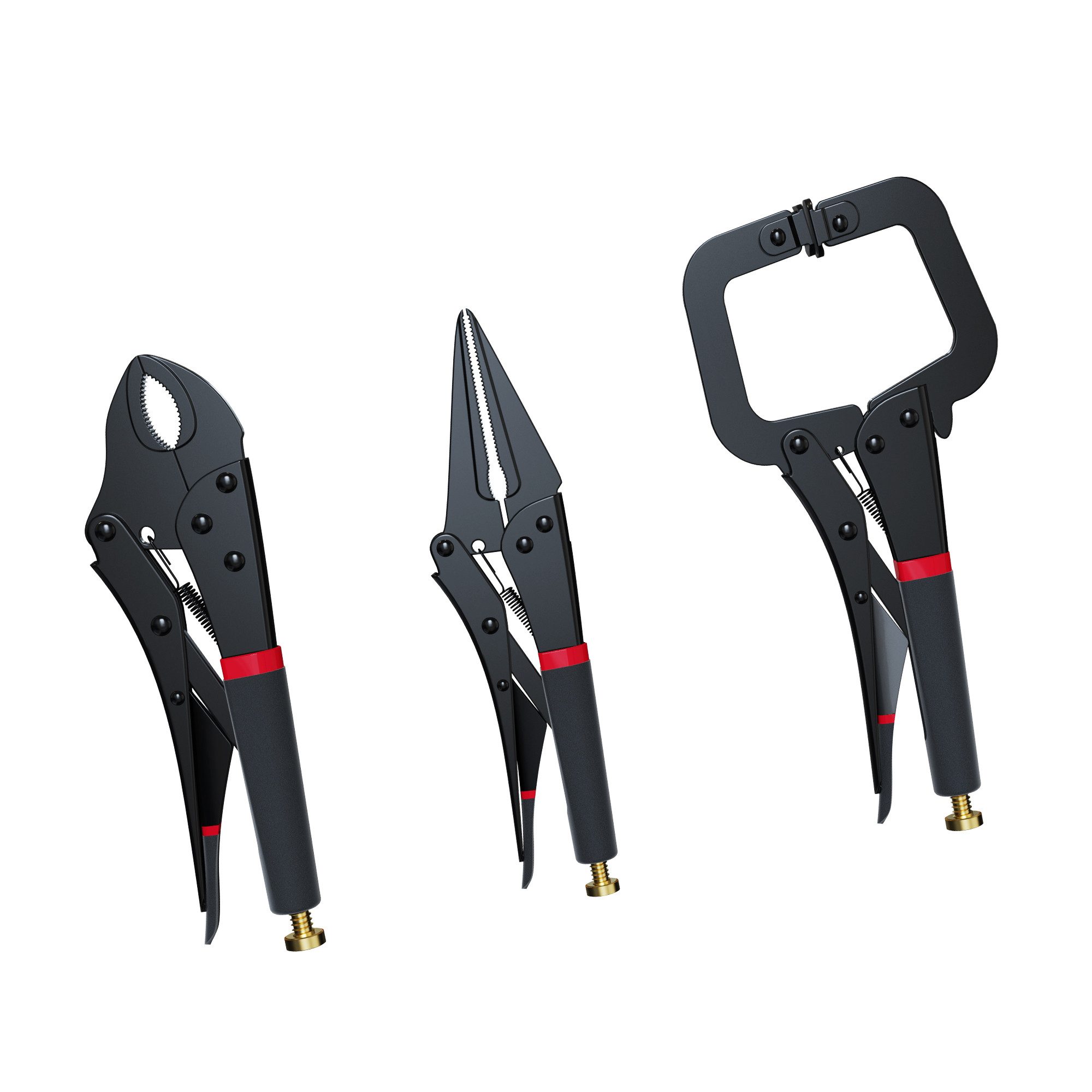 CCLIFE Gripzange CCLIFE Gripzangen Set aus Stahl fuer Schweißen und Reparatur, 3-tlg.