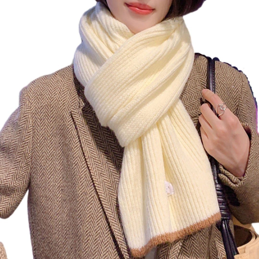 FIDDY Halstuch Gestrickter Schal für den Winter, verdickter warmer, einfarbiger Schal, (1-St)