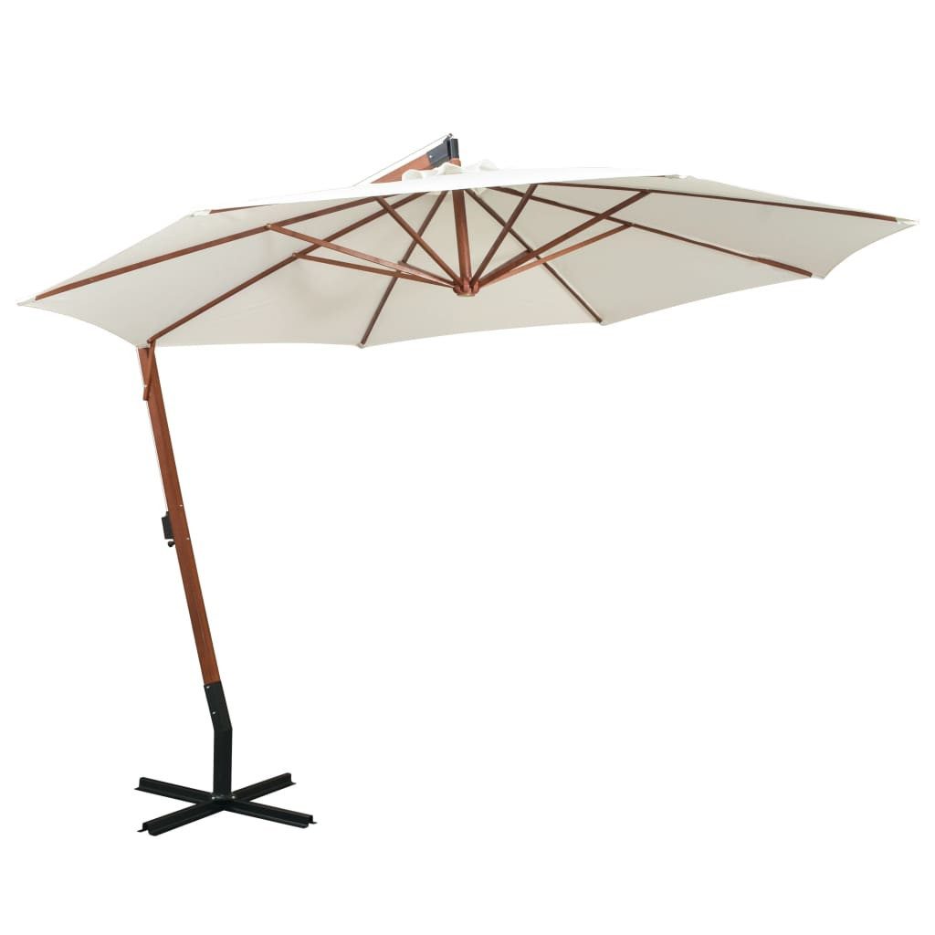 DOTMALL Sonnenschirm Ampelschirm 350 cm Holzmast günstig online kaufen