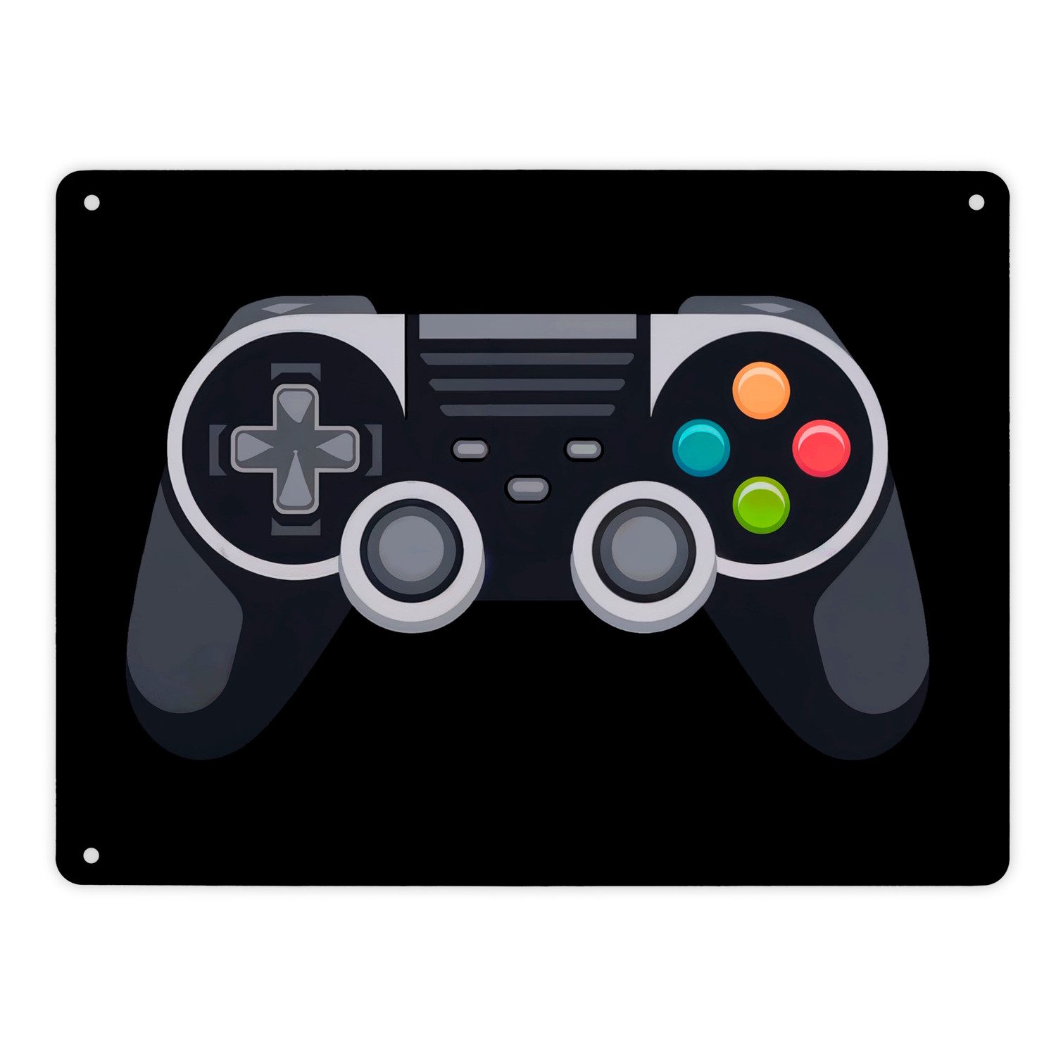 Metallschild Videospiel-Controller Metallschild XL in 21x28 cm - Gamer Deko
