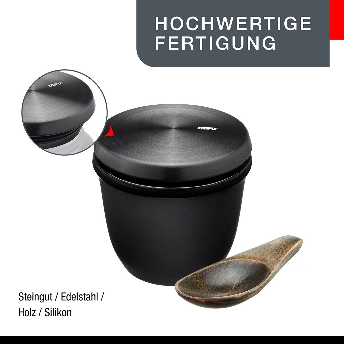 GEFU Salz-/Pfeffermühle Salz- und Gewürzdose X-PLOSION®, schwarz