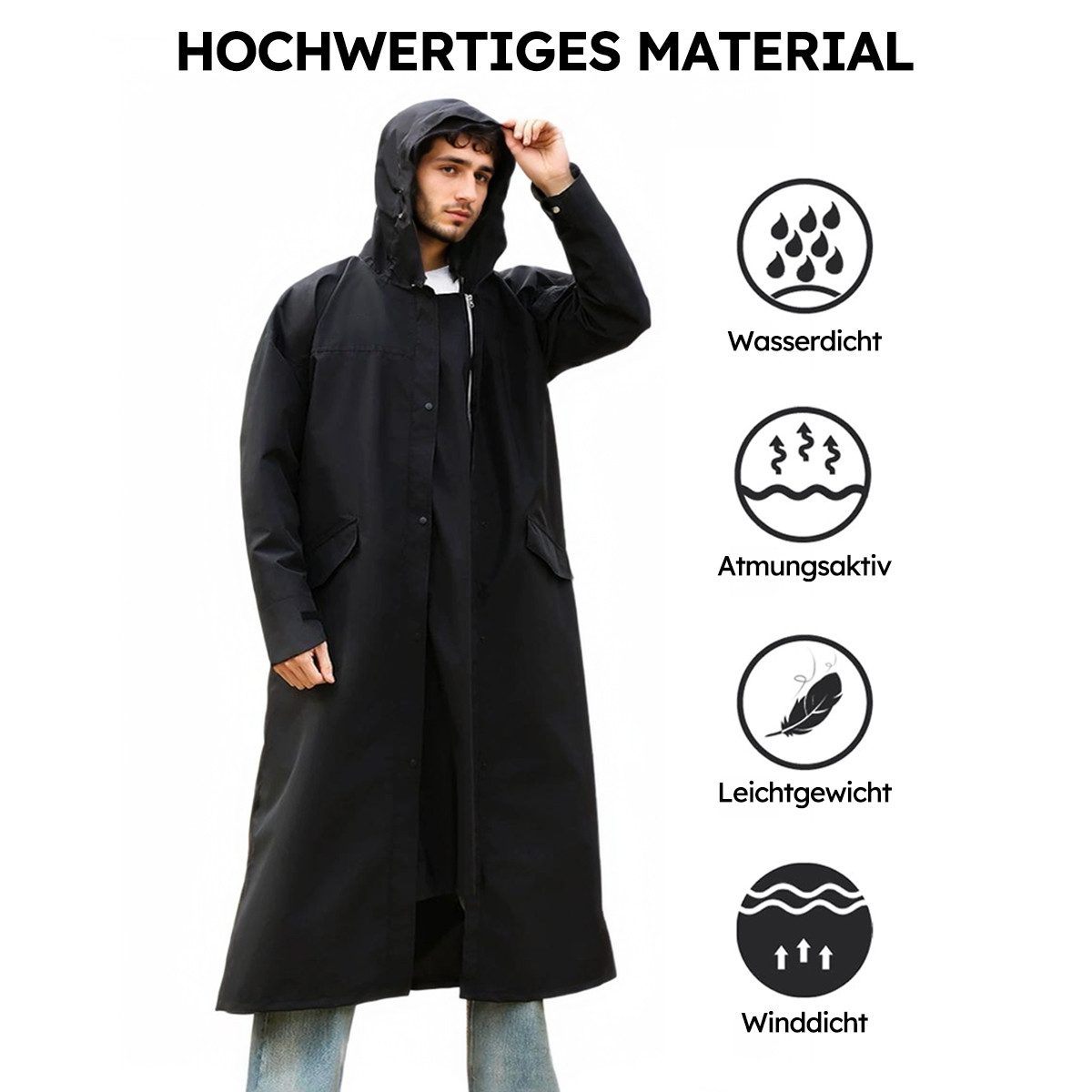 RWEUOQ Regenmantel Regenmantel Wiederverwendbar Regenmantel Regenponcho günstig online kaufen