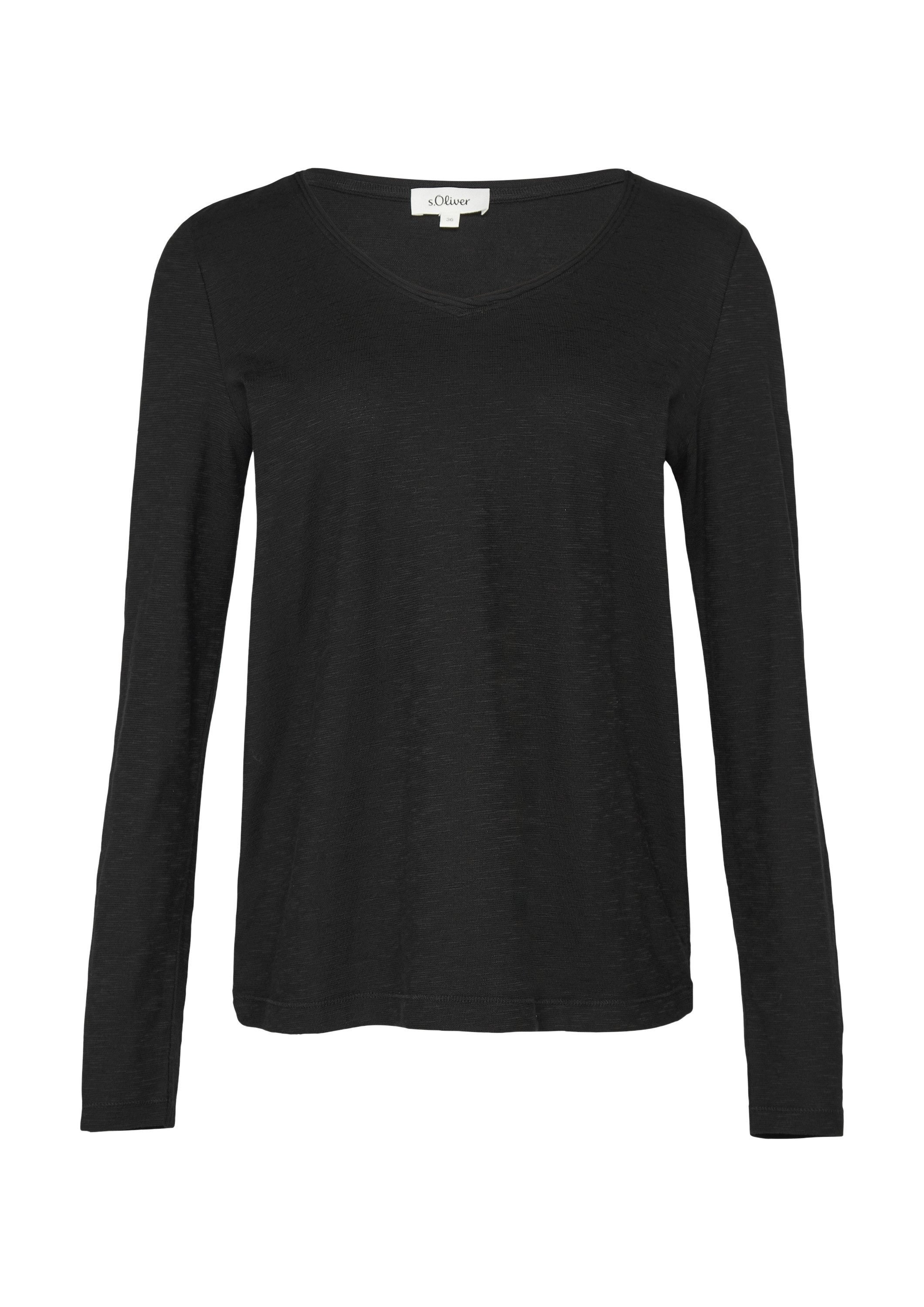 s.Oliver Langarmshirt T-Shirt Langarmshirt aus Slub günstig online kaufen