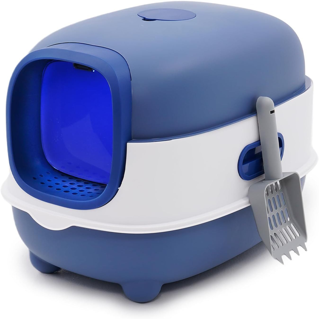 LBLA Katzentoilette Katzenklo, mit Deckel & Automatischem Desodorierer, 38x55x36 cm