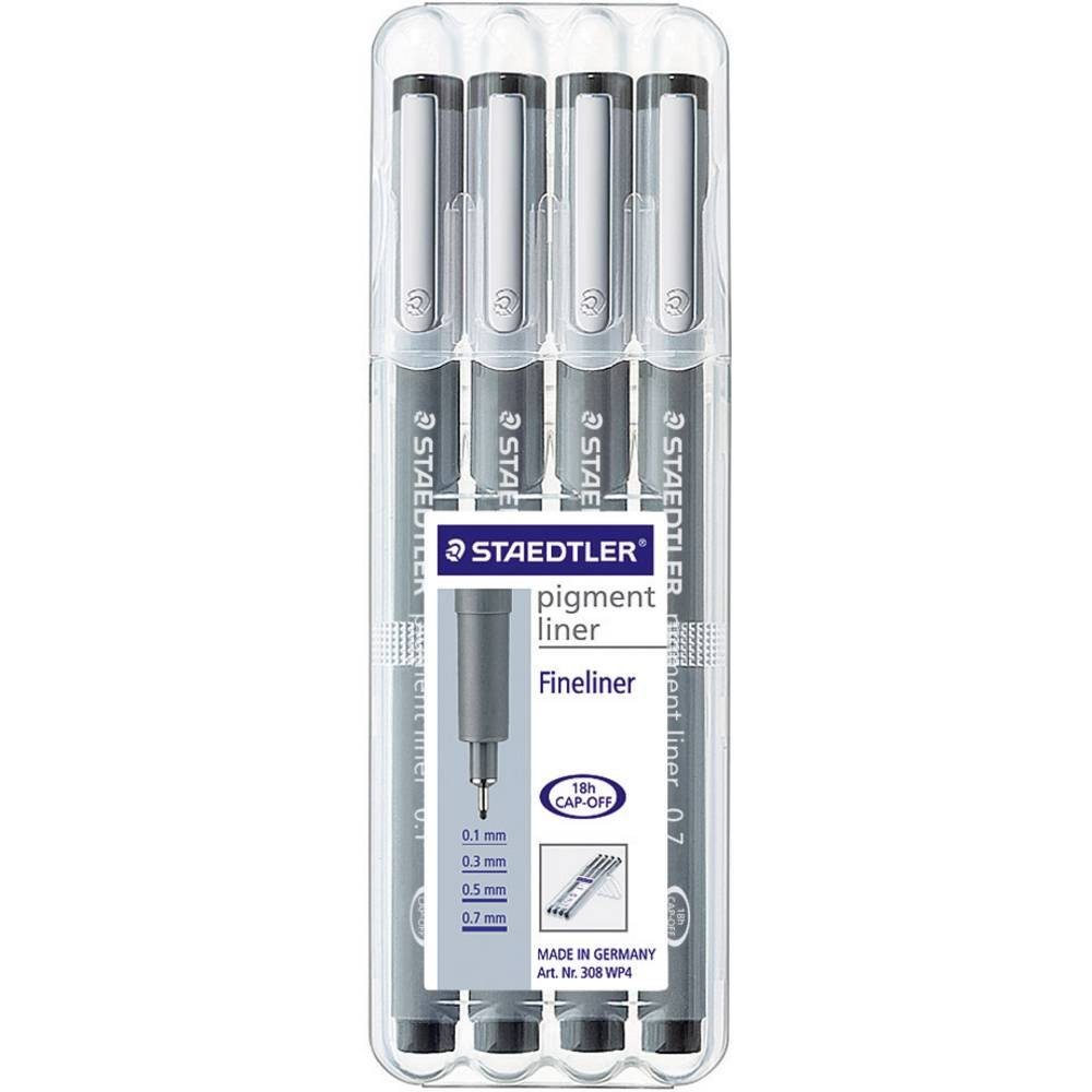 STAEDTLER Fineliner pigment liner 4er Set 308 WP4