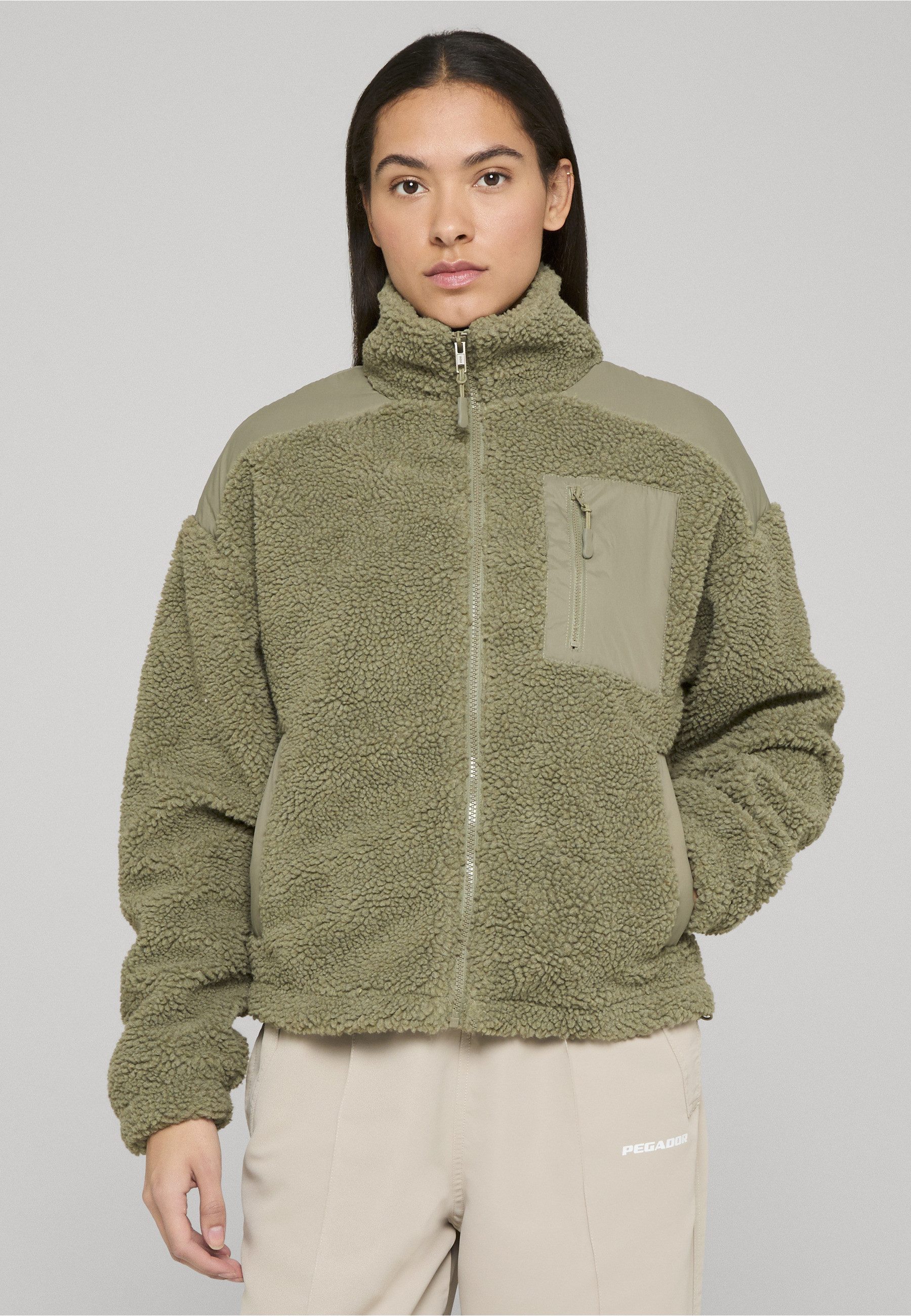URBAN CLASSICS Winterjacke Urban Classics Damen Ladies Sherpa Mix Jacket (1-St) – Bild 3 von 4