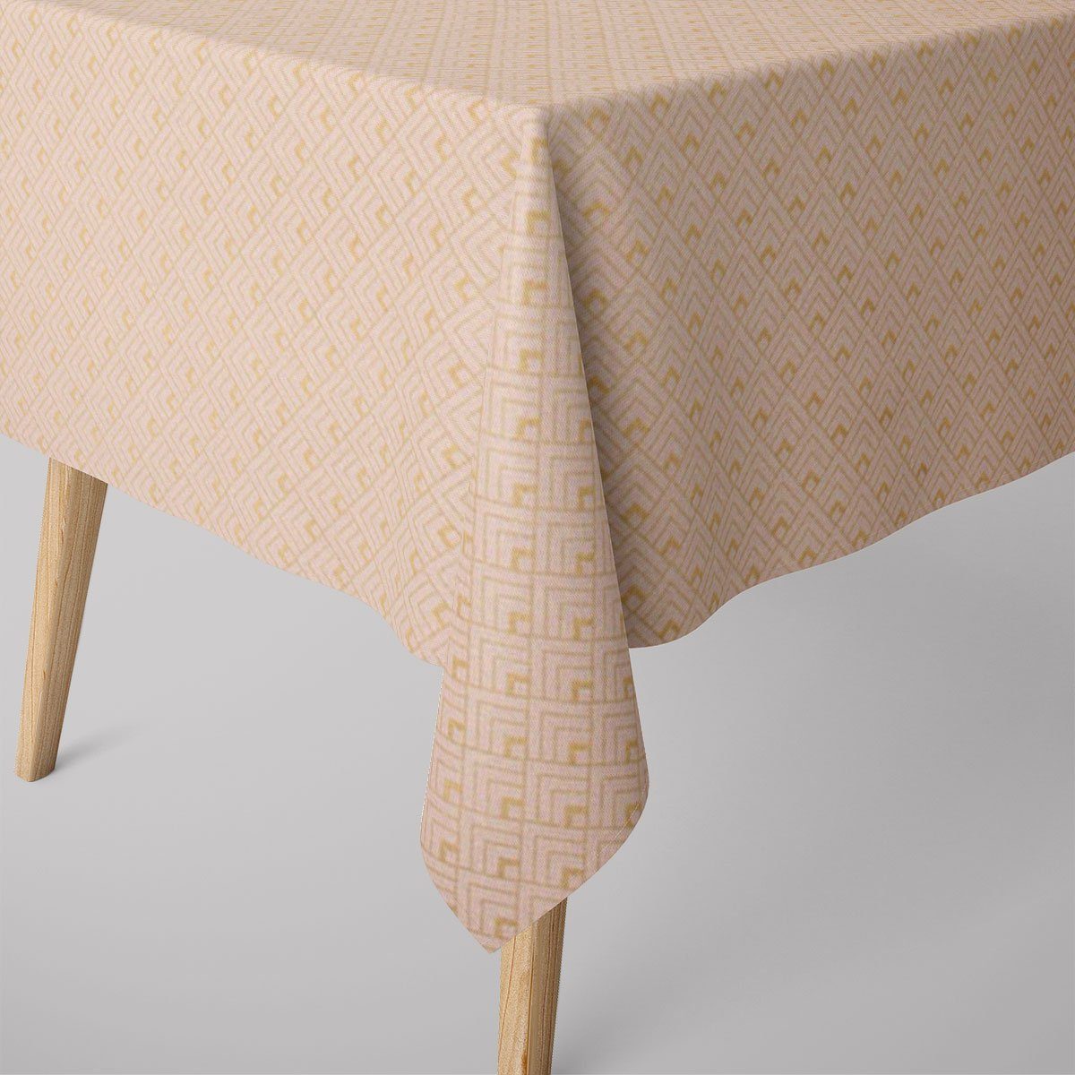 SCHÖNER LEBEN. Tischdecke SCHÖNER LEBEN. Tischdecke Art Deco Metallic Rauten rosa gold, handmade
