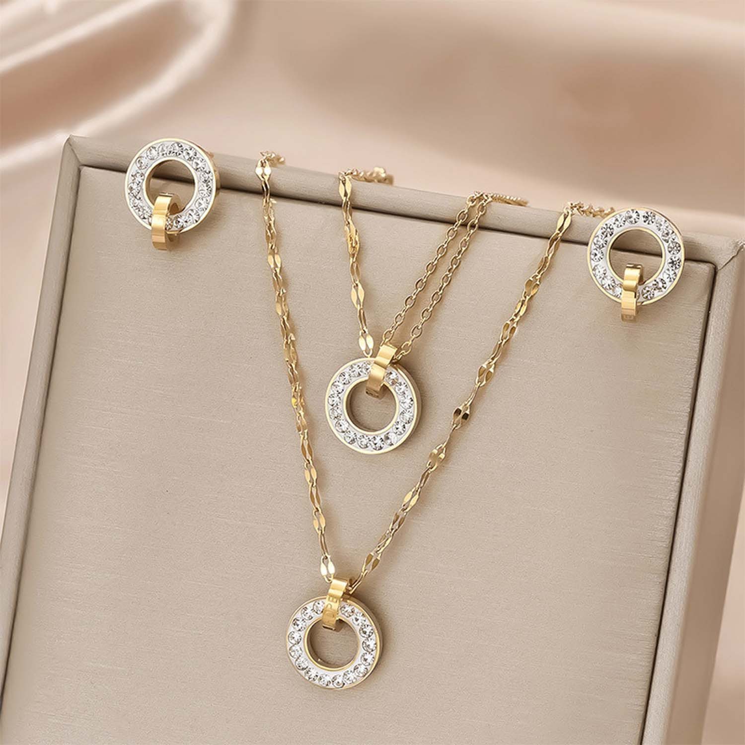 trends for living Schmuckset kreisförmiges Set Halskette Ohrringen und Armb günstig online kaufen