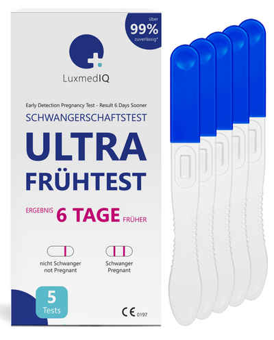 LuxmedIQ Schwangerschaftstest 5x LuxmedIQ Schwangerschaftstest Ultra Frühtest - 6 Tage früher Testen, 5-St.