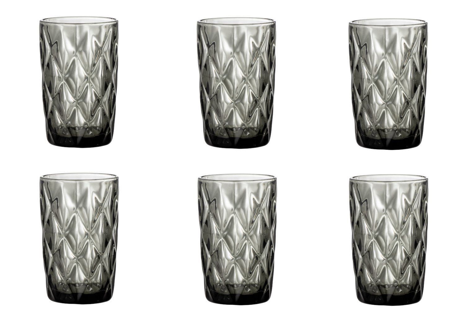 Bloomingville Glas Asana, Glas, Farbe: Grau, Höhe: 12.5cm