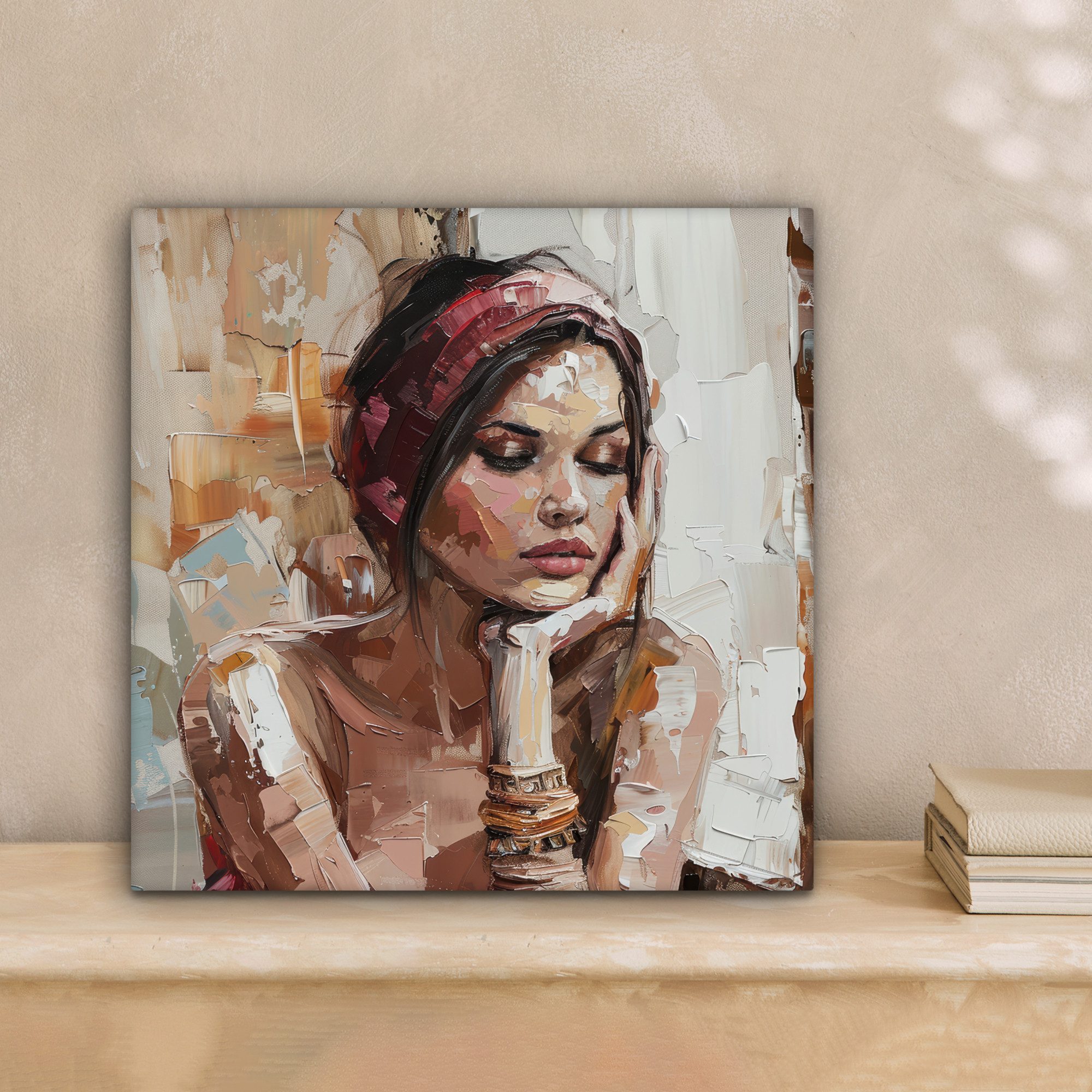 OneMillionCanvasses® Leinwandbild Frau - Lackierung - Porträt - Modern, Fot günstig online kaufen