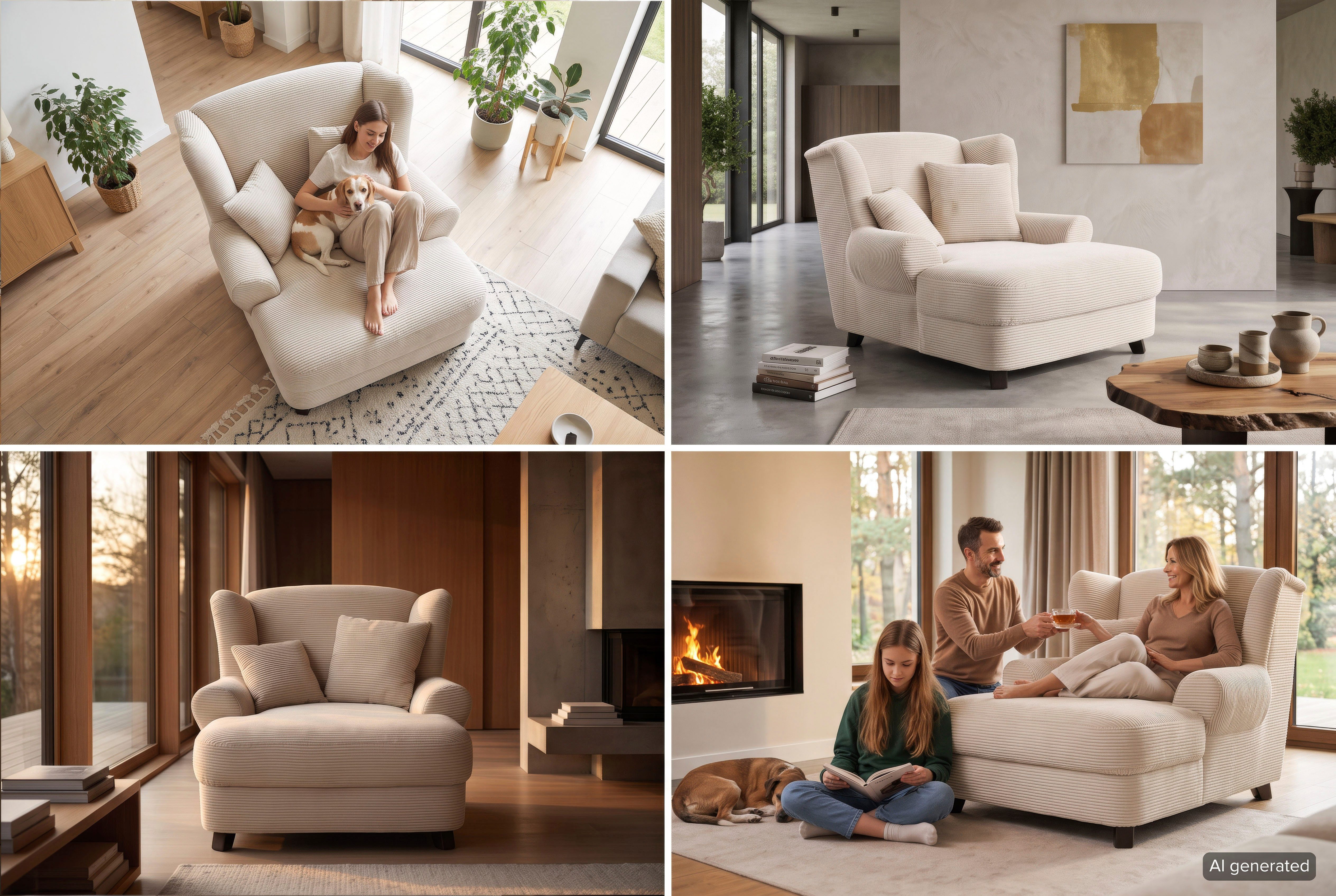 OTTO home XXL-Sessel Oase, B: 120 cm, Sitzhöhe: 50 cm - OTTO. Verlässliche Qualität., Loungesessel mit 2 Zierkissen & Massivholzfüße – Bild 3 von 5