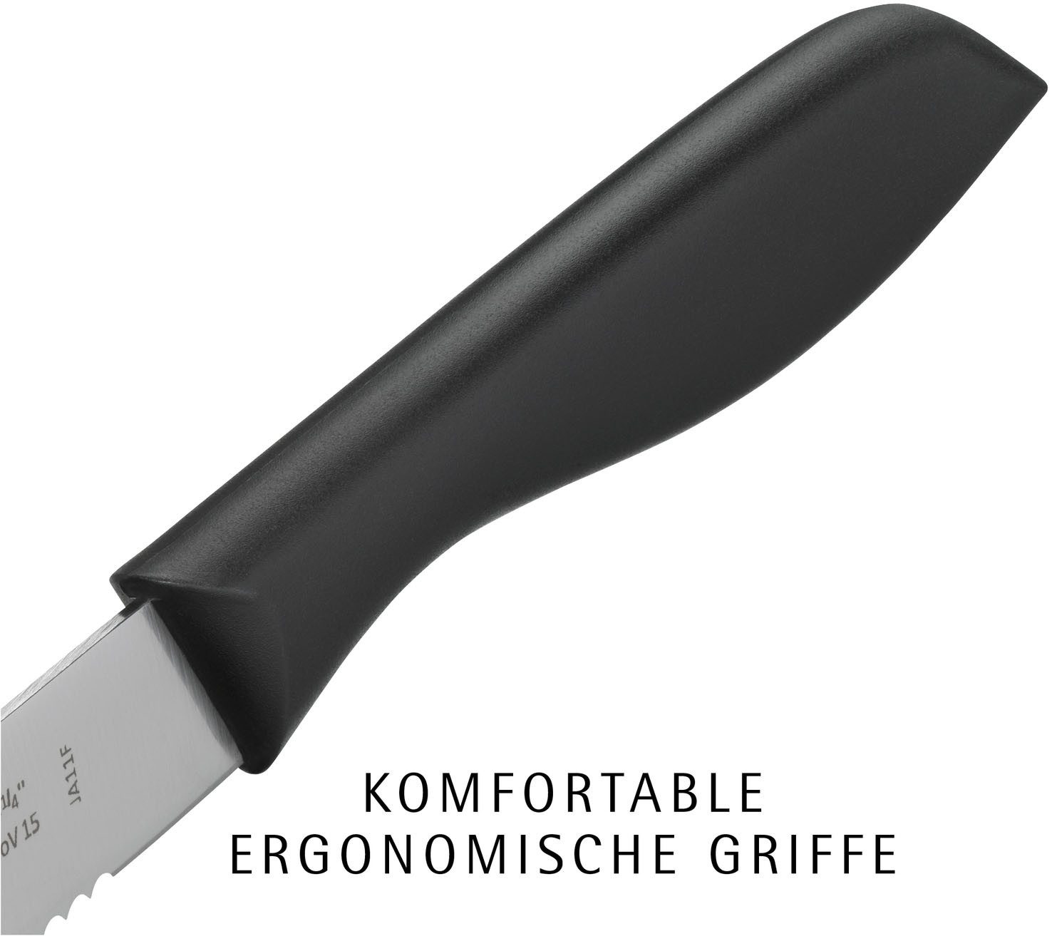 WMF Besteck-Set Vespermesser, Klinge mit Wellenschliff aus Spezialklingenstahl (6-tlg), 6 Personen, Klingenstahl, ideal für Brotzeit, multifunktional spülmaschinengeeignet