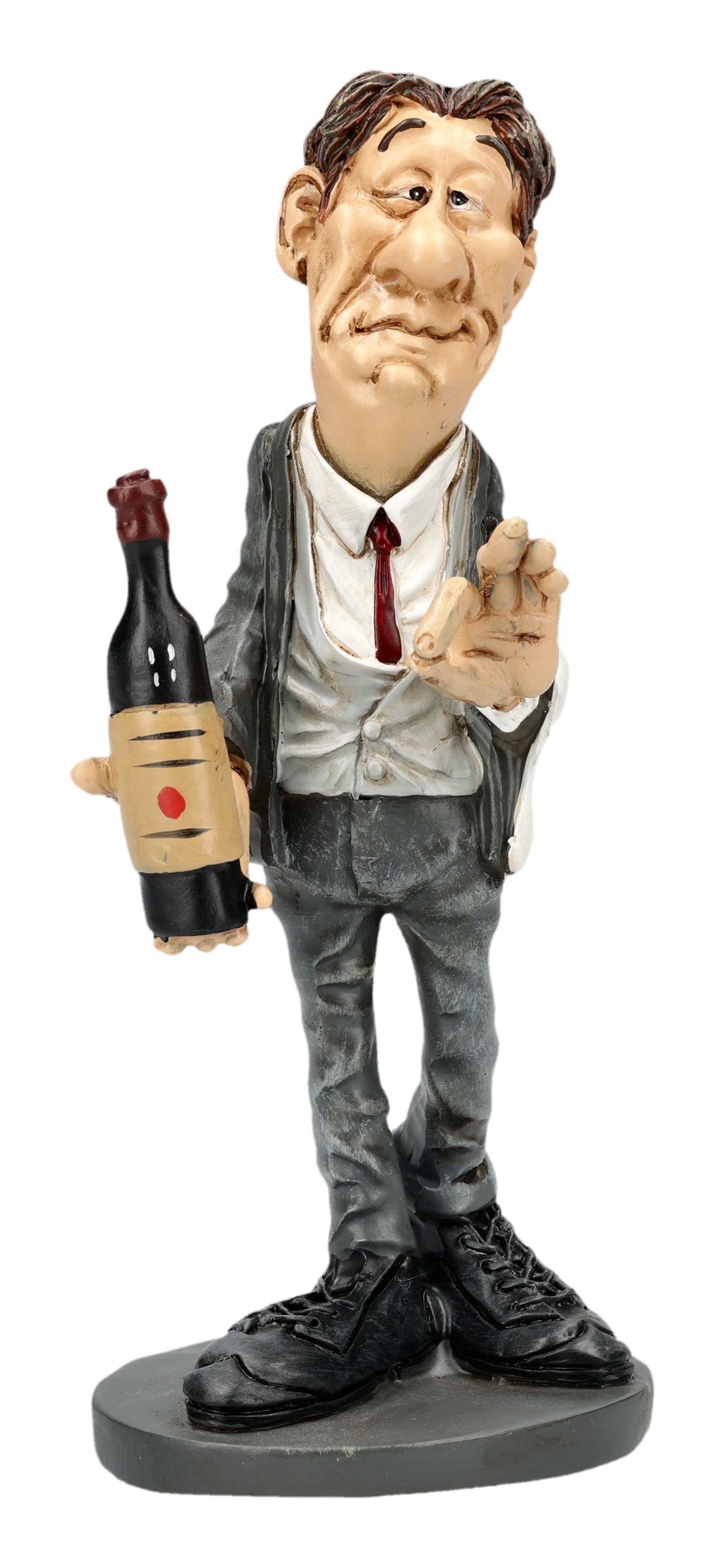 Figuren Shop GmbH Dekofigur Wein Figur Sommelier – Humorvolle Sammlerfigur Warren Stratford 13 cm