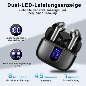 HYIEAR Smartwatch und Bluetooth Kopfhörer für Herren und Damen, Version 5.3 Smartwatch (4,5 cm/1.77 Zoll), Armbänder, Ladekabel, Ohrstöpsel, Sportarmband
