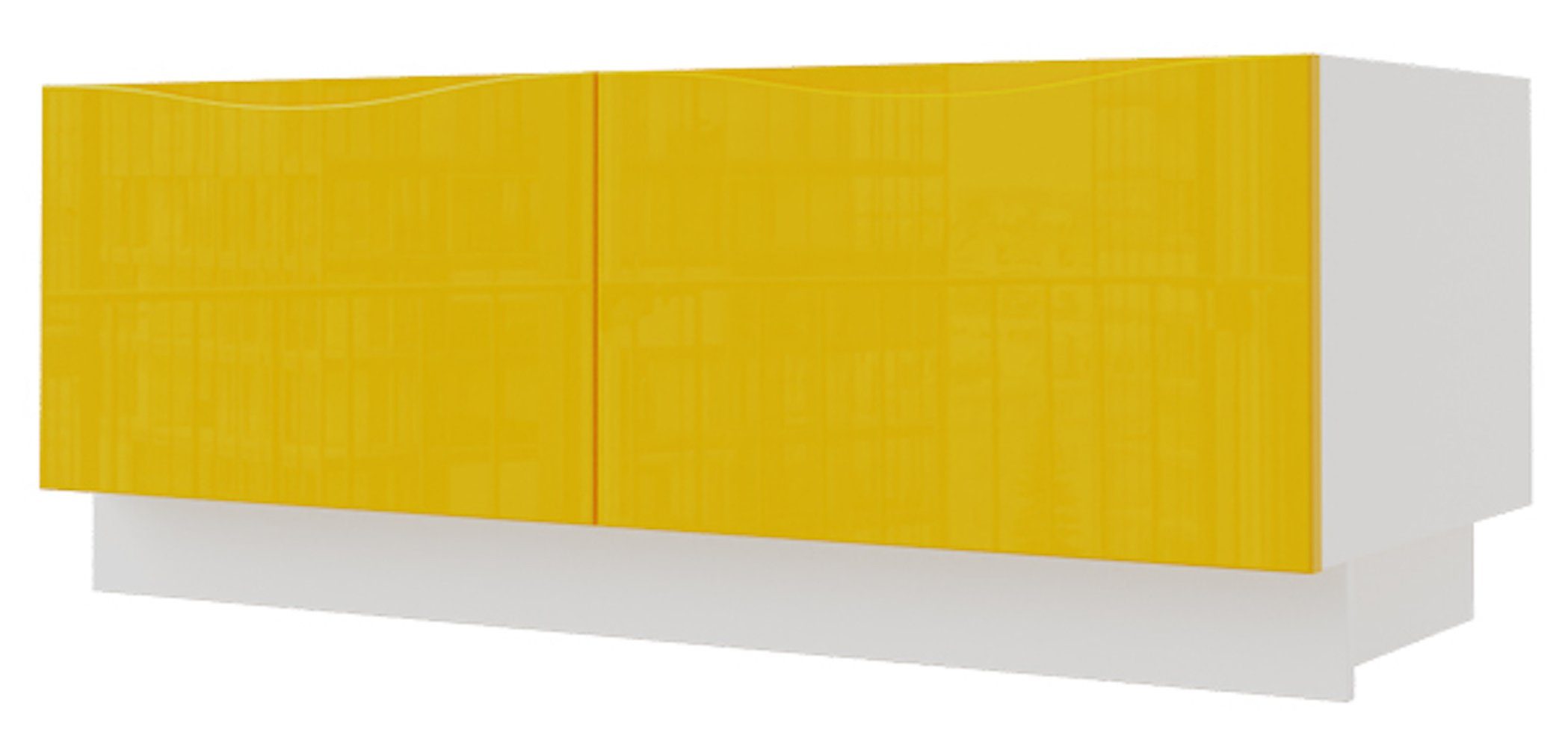 Feldmann-Wohnen Unterschrank Napoli (Napoli) 120cm Front- & Korpusfarbe wählbar mit 2 Schubladen (Vollauszug) RAL 9016 verkehrsweiß Hochglanz