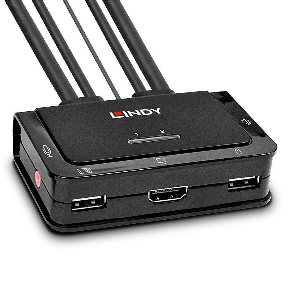 LINDY HDMI KVM Switch Compact USB 2.0 Audio 2 Port HDMI-Kabel