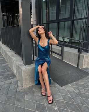 AFAZ New Trading UG Abendkleid Elegantes Damenkleid mit quadratischem Ausschnitt und sexy Schlitz