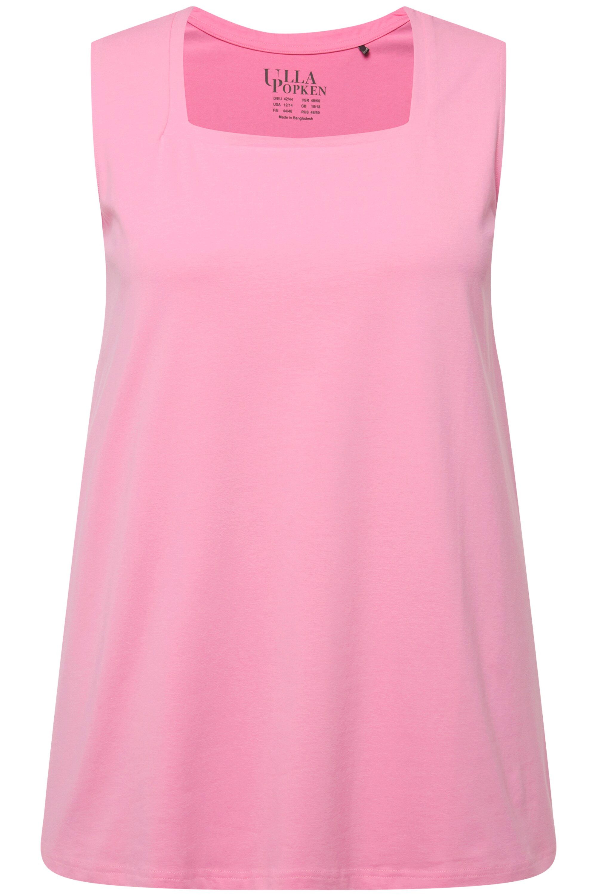 Ulla Popken Longshirt Longtop Classic Fit Carré-Ausschnitt ärmellos günstig online kaufen