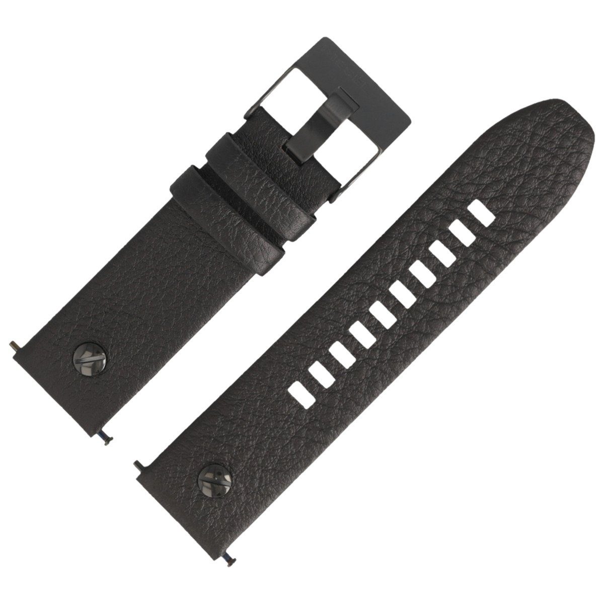 Uhrenarmband 24mm Leder Schwarz DZ-7291
