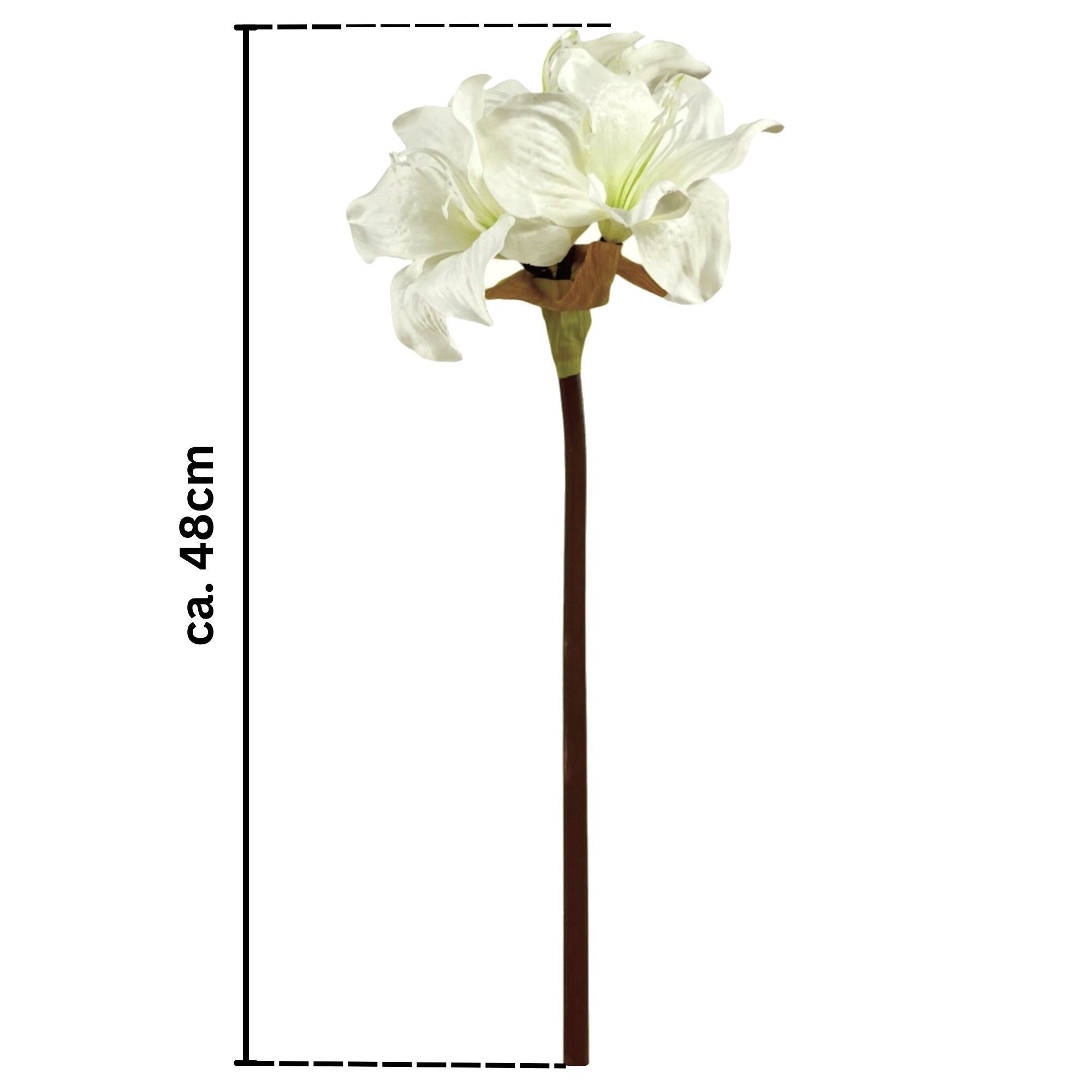 Kunstblume Kunstblume Amaryllis ca. 48cm. 1 Stängel mit 3 Blüten, Floratexx GmbH, Höhe 48.00 cm – Bild 3 von 3