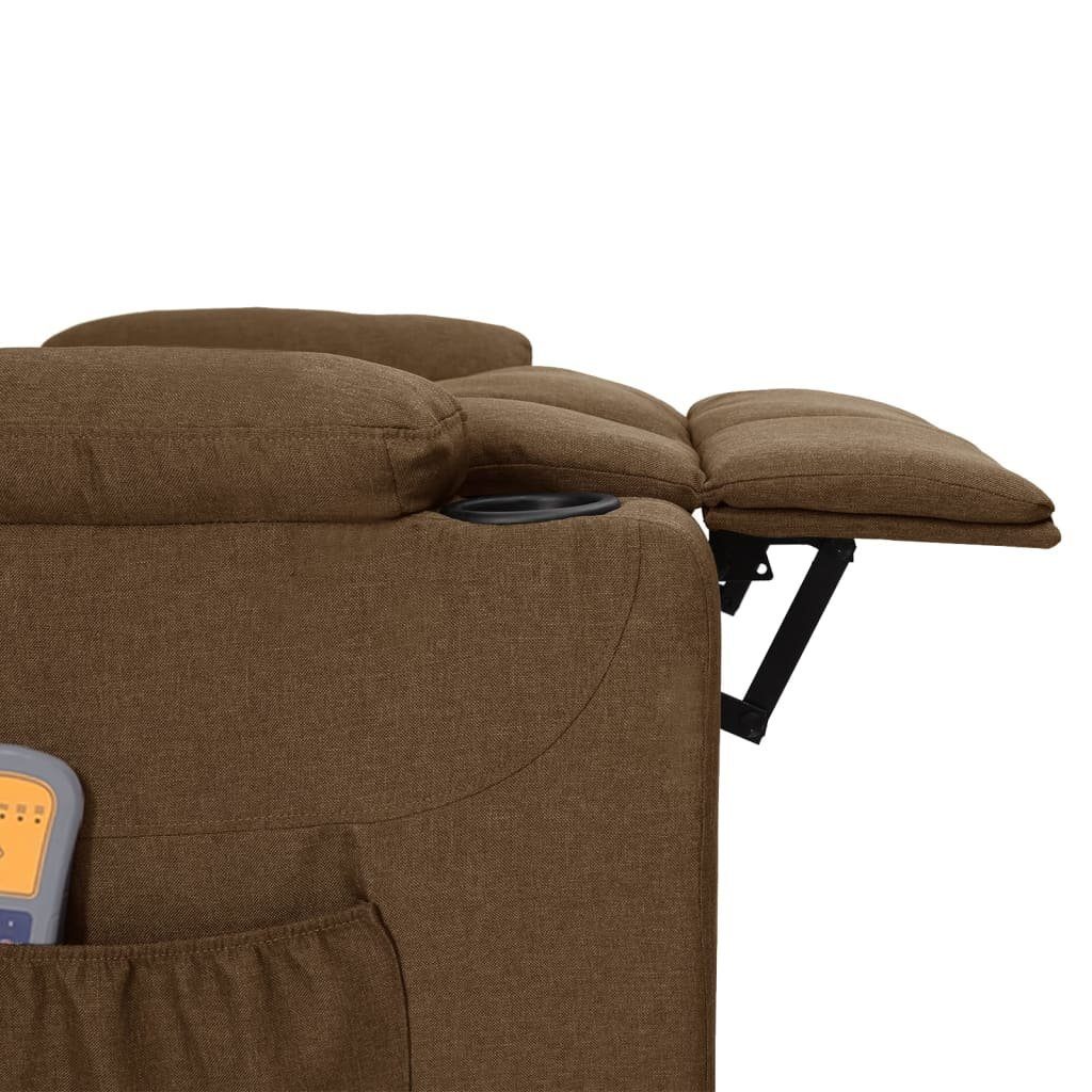 vidaXL Massagesessel Massagesessel Elektrisch Braun Stoff (1-St)
