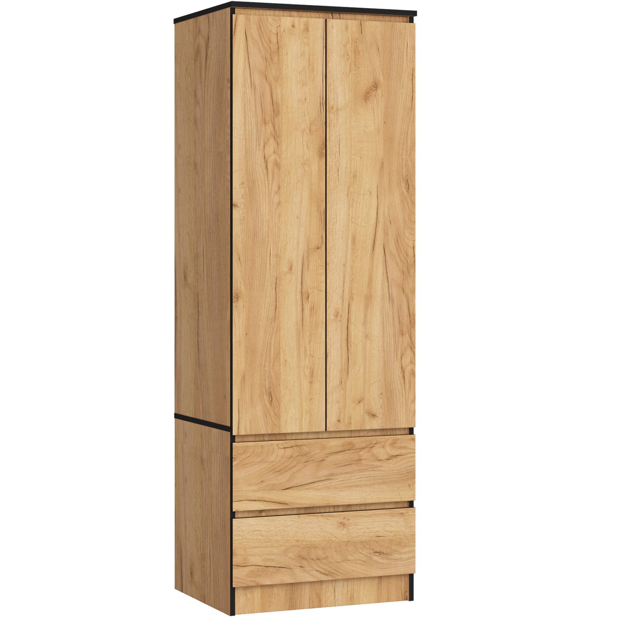 Raumhirsch Furniture Kleiderschrank - Garderobenschrank Geräumiger Stauraum aus Laminatplatte, zeitloses Design, Selbstmontage