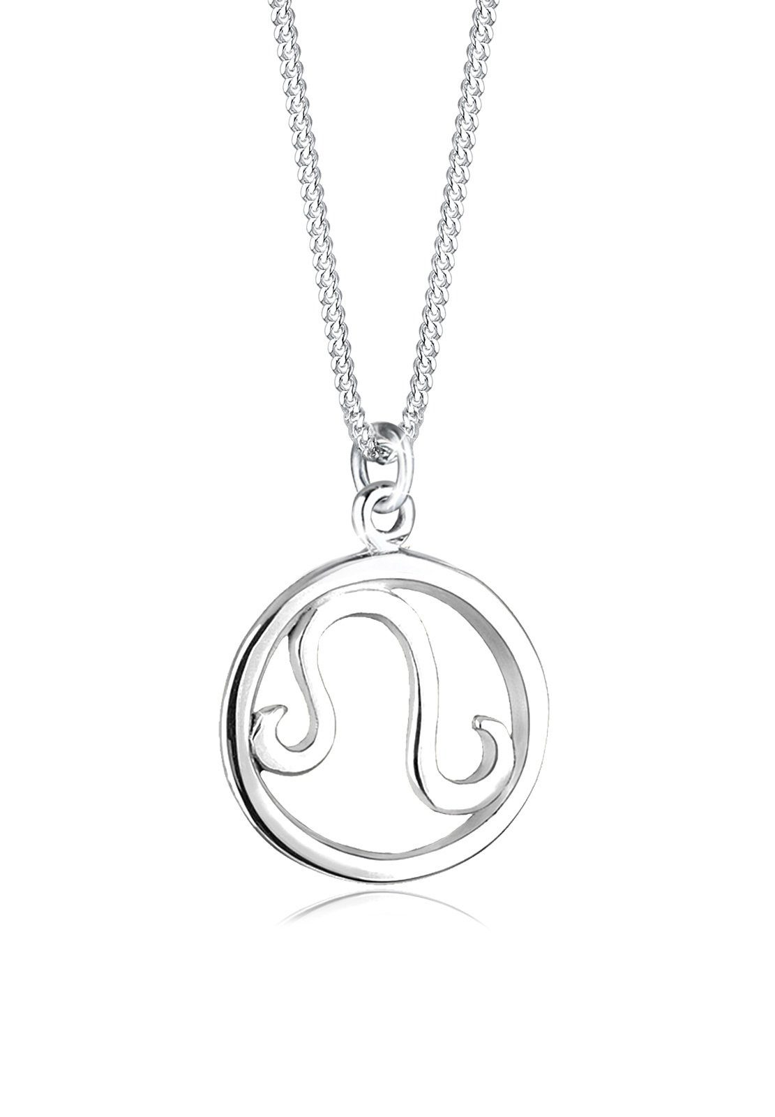 Elli Kette mit Anhänger Sternzeichen Löwe 925 Sterling Silber vergoldet, Sternzeichen