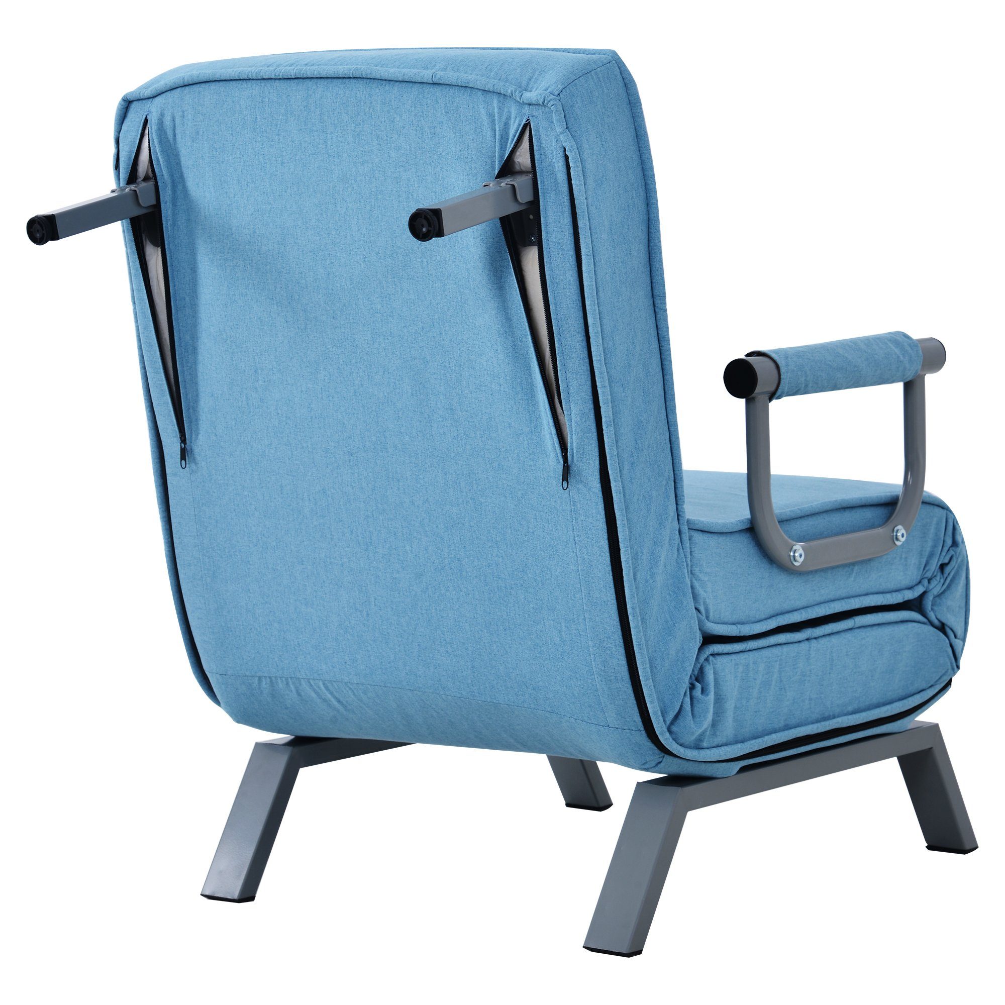 Bett Couch, Polsterstuhl Relaxsessel Positionen mit WISHDOR Sessel Schlafsofa Rückenlehne Schlafsessel Hellblau verstellbare 6 Stuhl