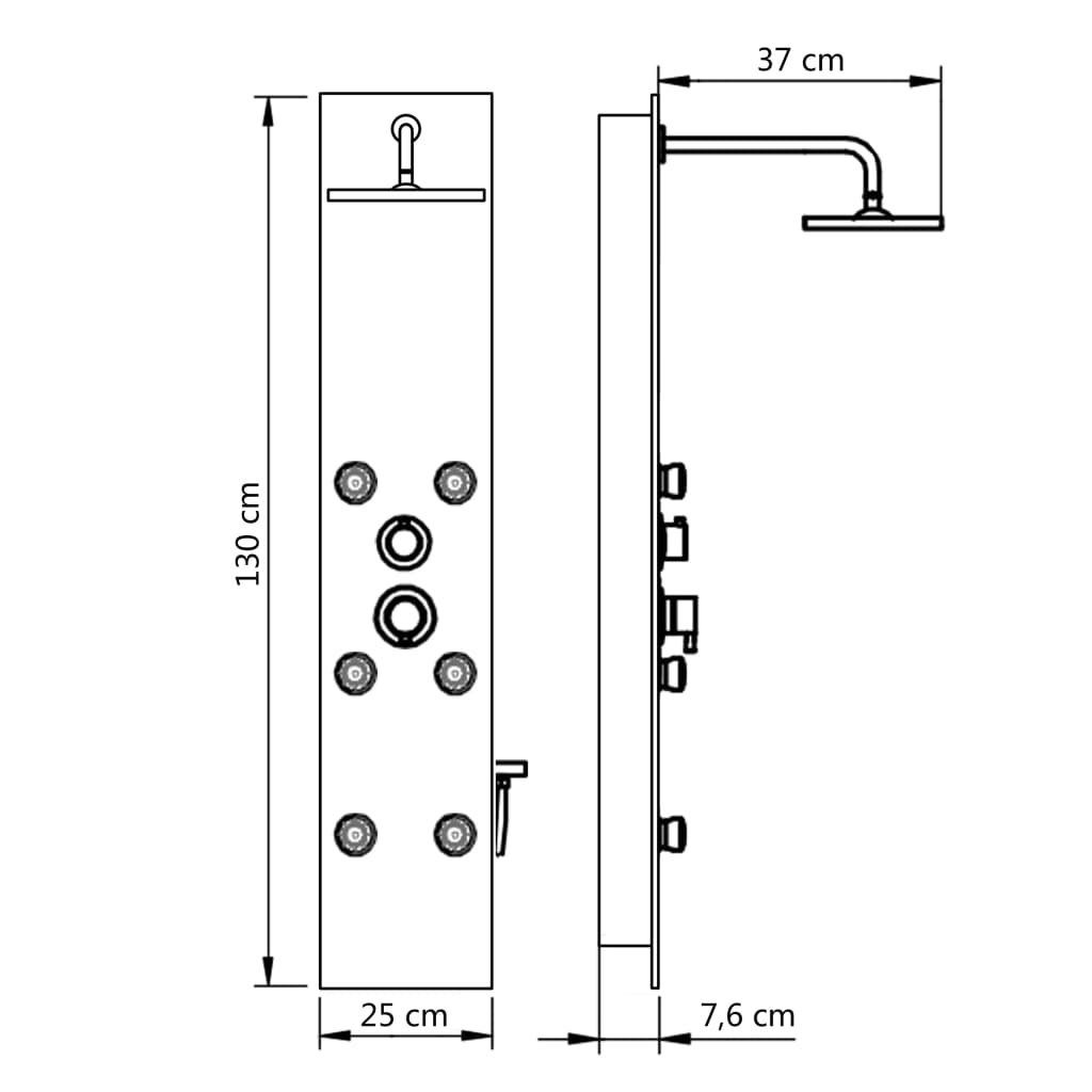 vidaXL Duschsystem Duschpaneel 25×44,6×130 45 cm Höhe Weiß, Glas cm