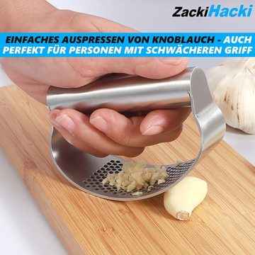 MAVURA Knoblauchpresse ZACKIHACKI Knoblauchpresse Ingwerpresse Edelstahl Knoblauchschneider, Ingwer Knoblauch Crusher Squeezer Chopper Quetscher Stampfer Schäler