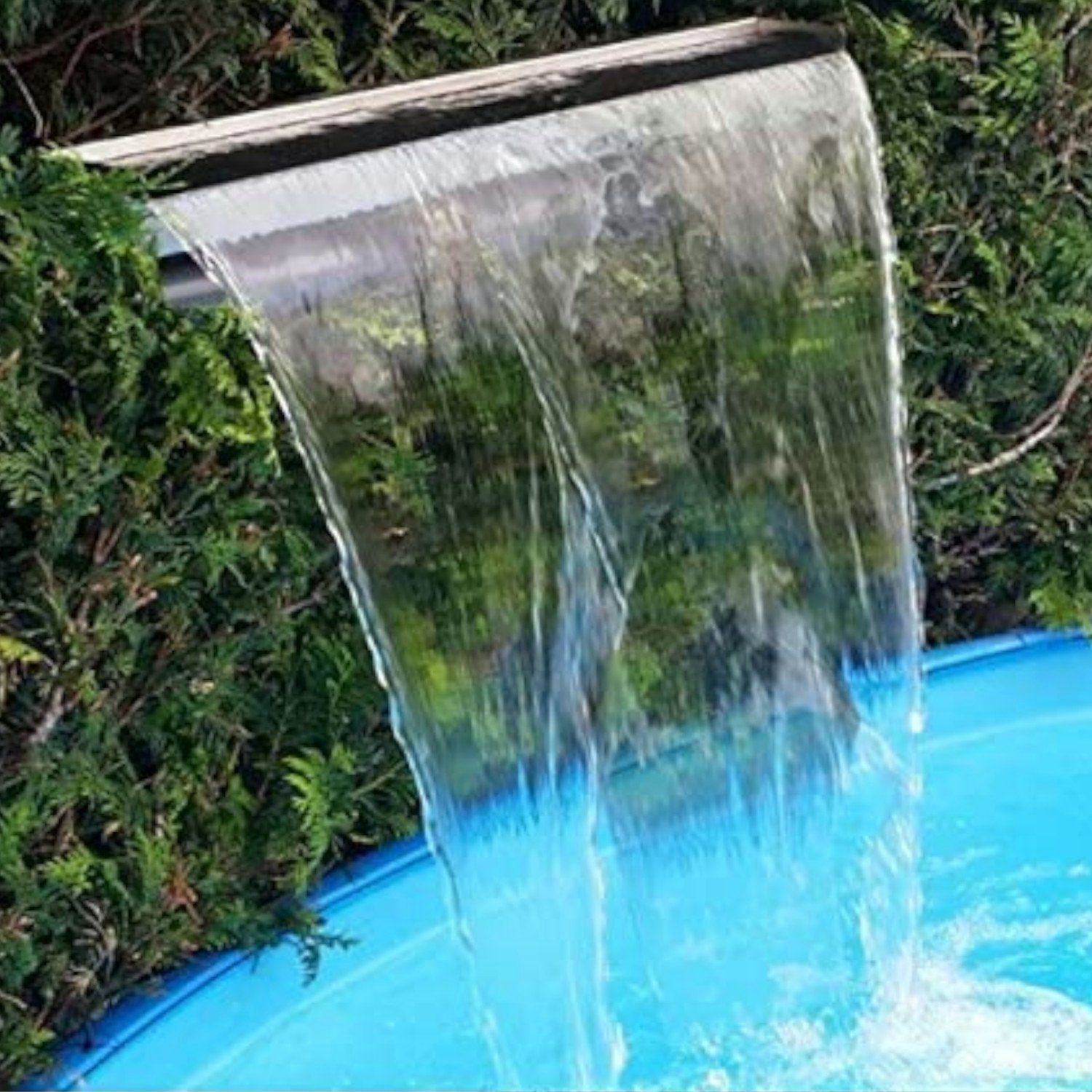 Wasserspiel Waterfall Kaskade Pool Teich 60 cm Edelstahl Rechteckige wasserschwall für Garten Teich Gabione Wand Mauer ​Bachlauf 