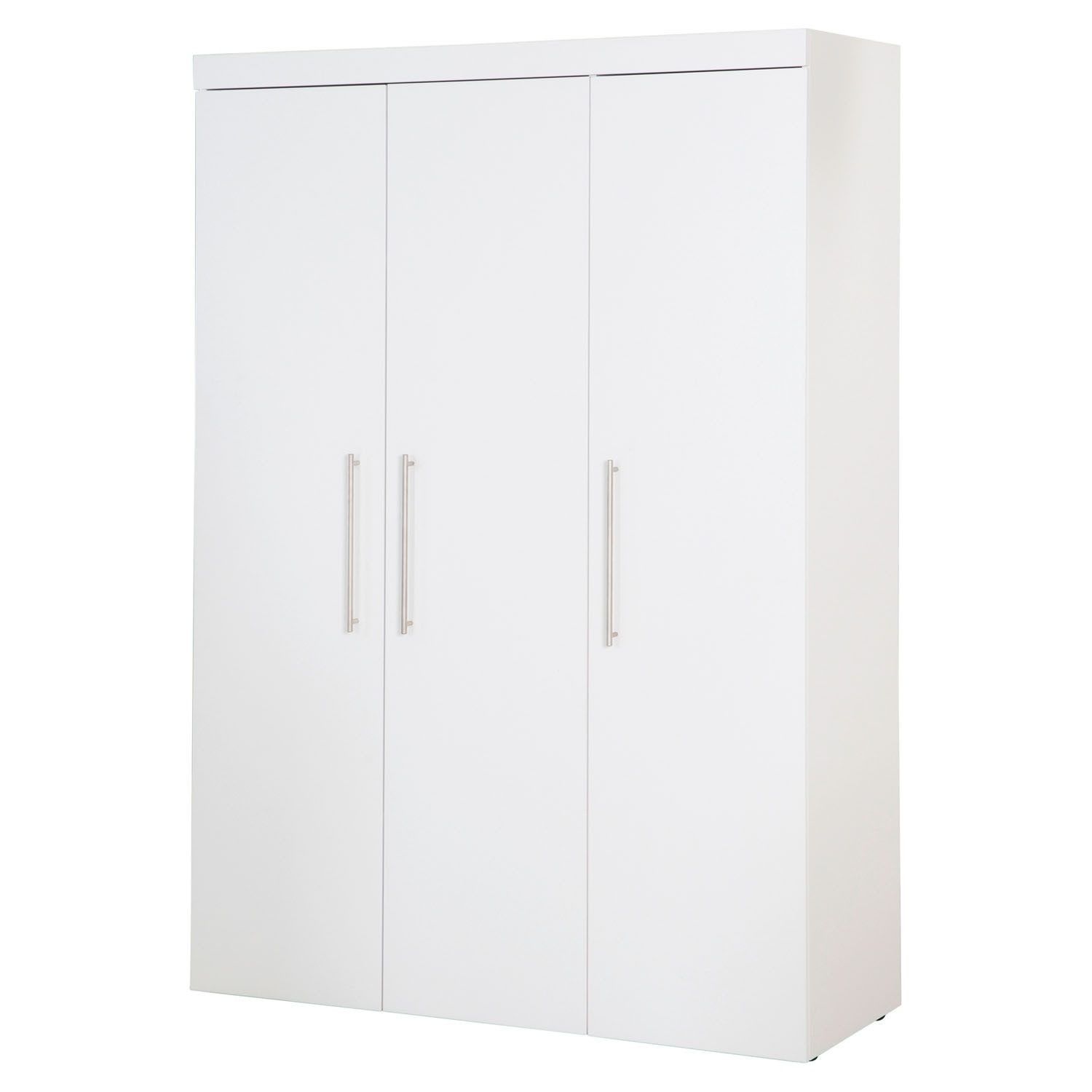 roba® Drehtürenschrank KIMI, 3-türig, Weiß, für Baby- und Kinderzimmer, 1 Kleiderstange, 6 Einlegeböden, B 135 x H 195 x T 50 cm