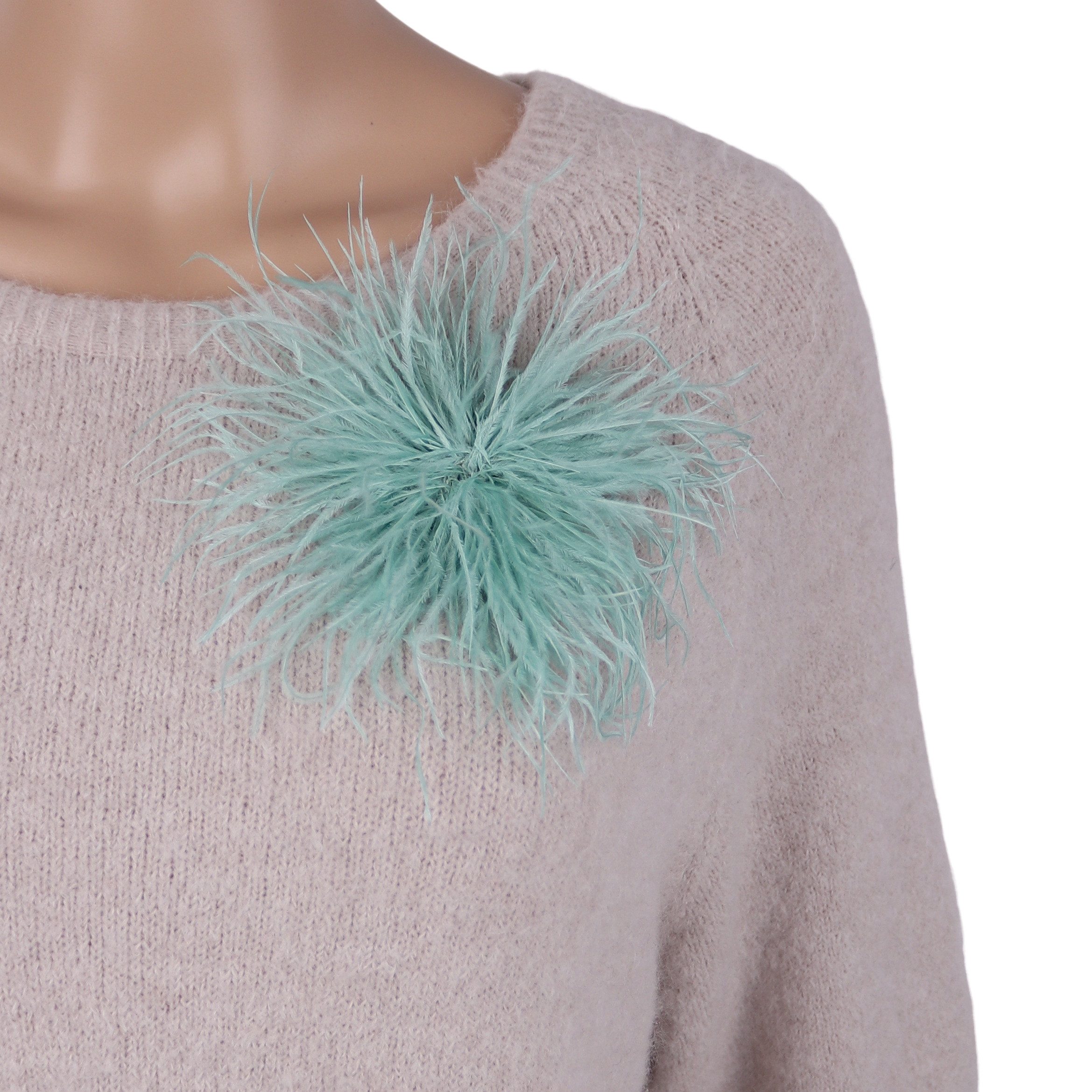 MIRROSI Brosche Edler Federbrosche, Feder-Anstecker im Boho-Vintage Stil, Ausgestattet mit Clip und Anstecknadel für sicheren Halt