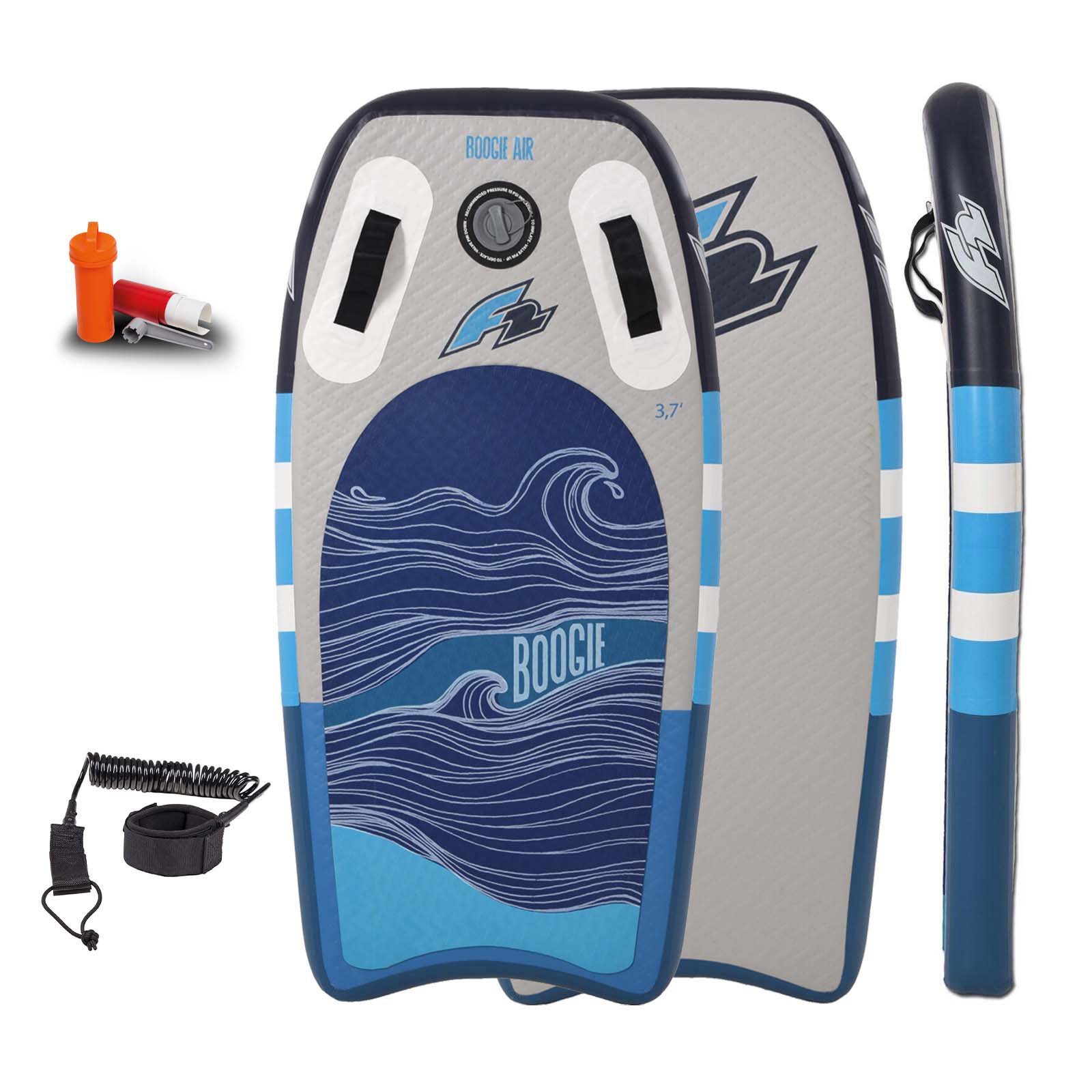 F2 Wellenreiter F2 Inflatable Body Board Boogie Board Air mit Leash 3,7 Blau
