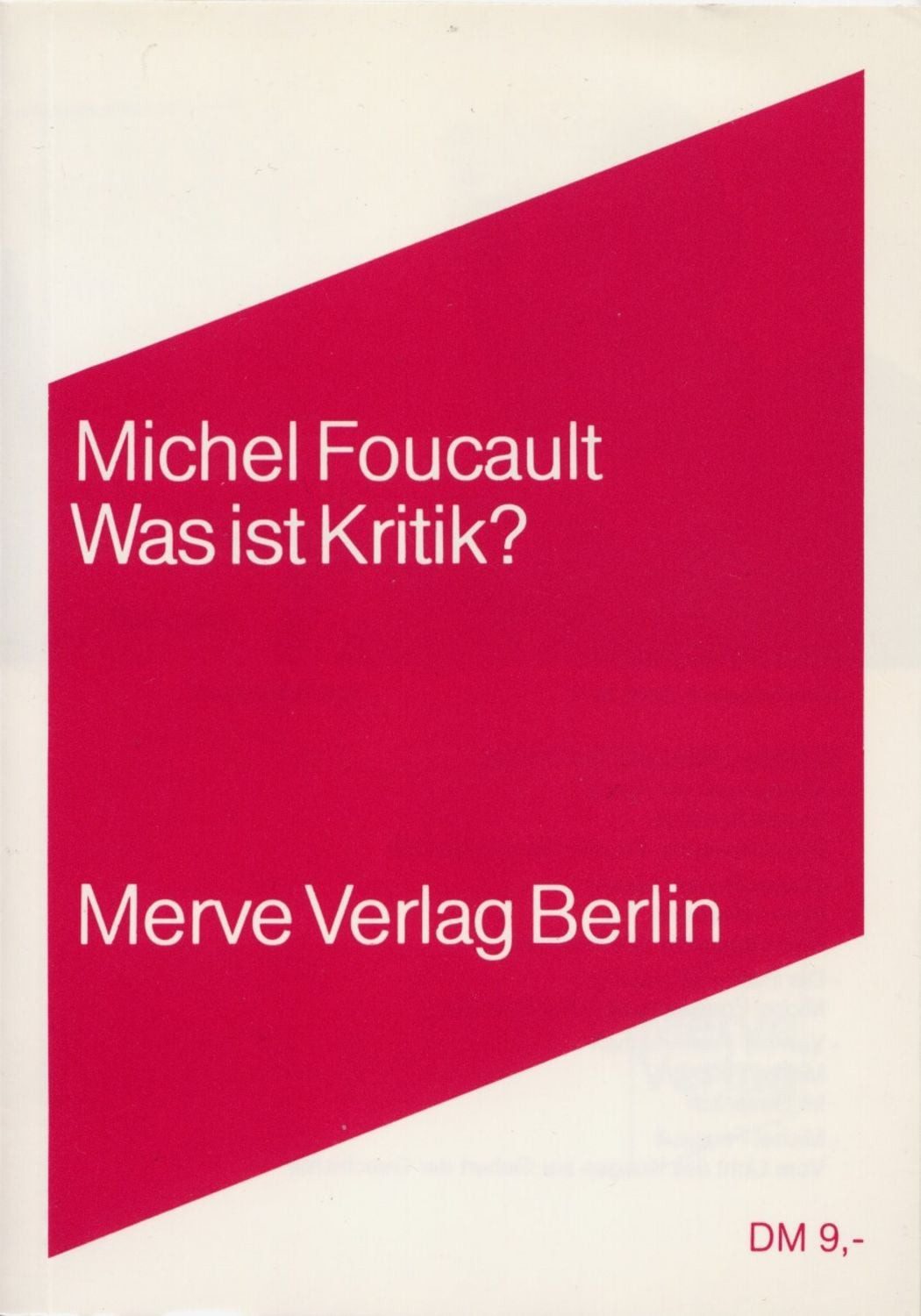 Was ist Kritik? / Michel Foucault